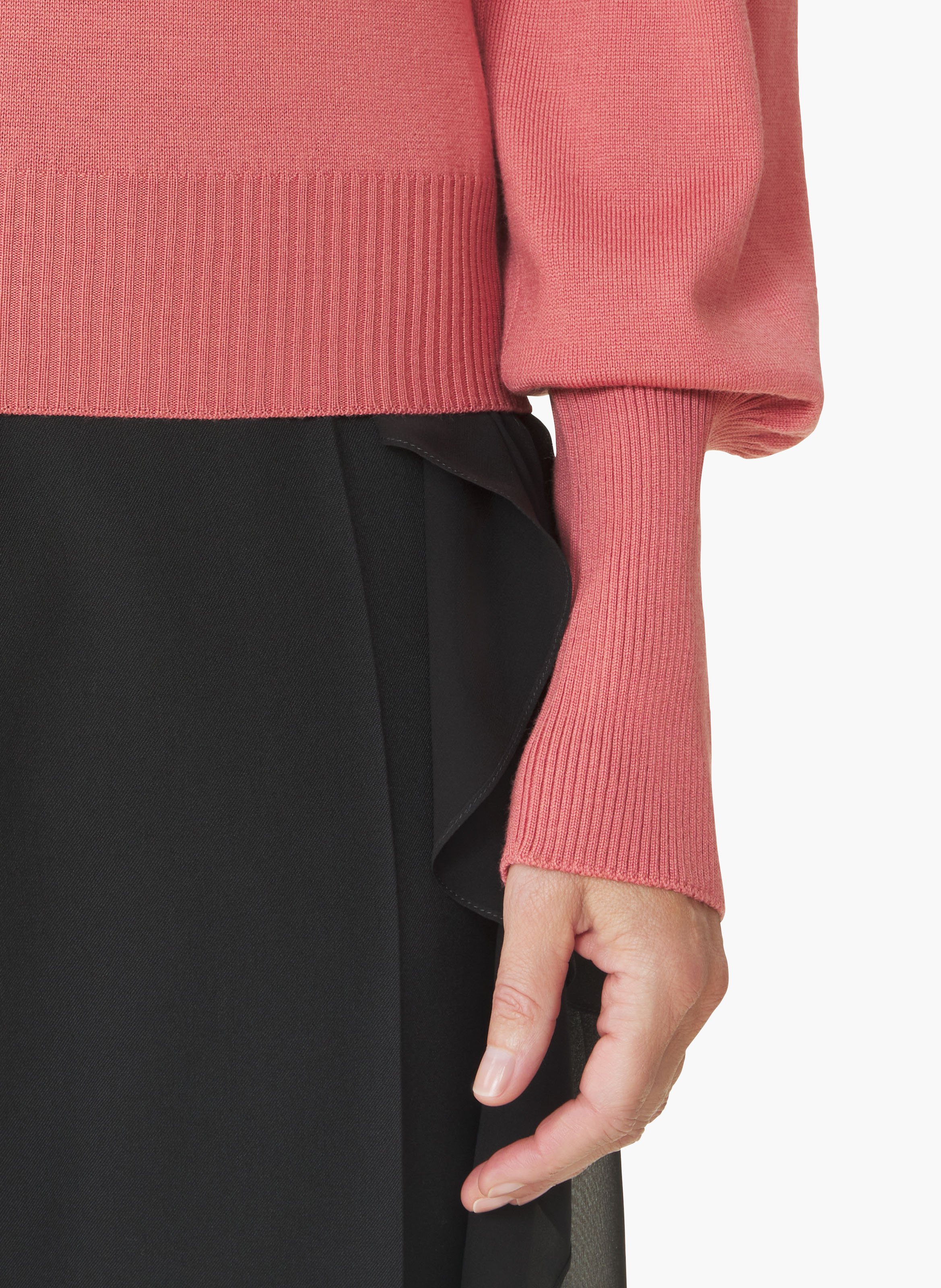 Pull détail gros grain en mérinos LANVIN Rose