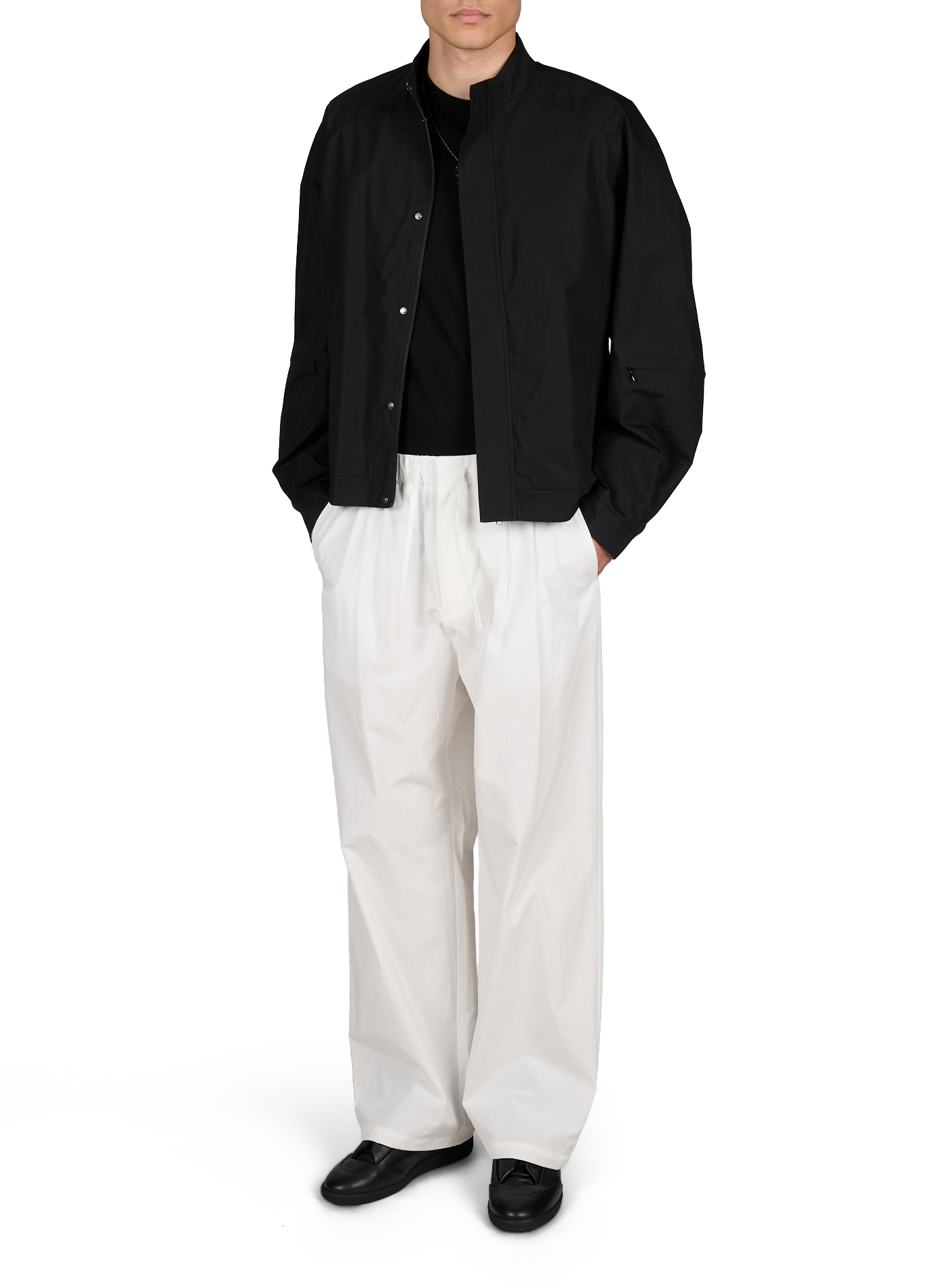 Jacket with a slightly raised collar in cotton AMOMENTO Black