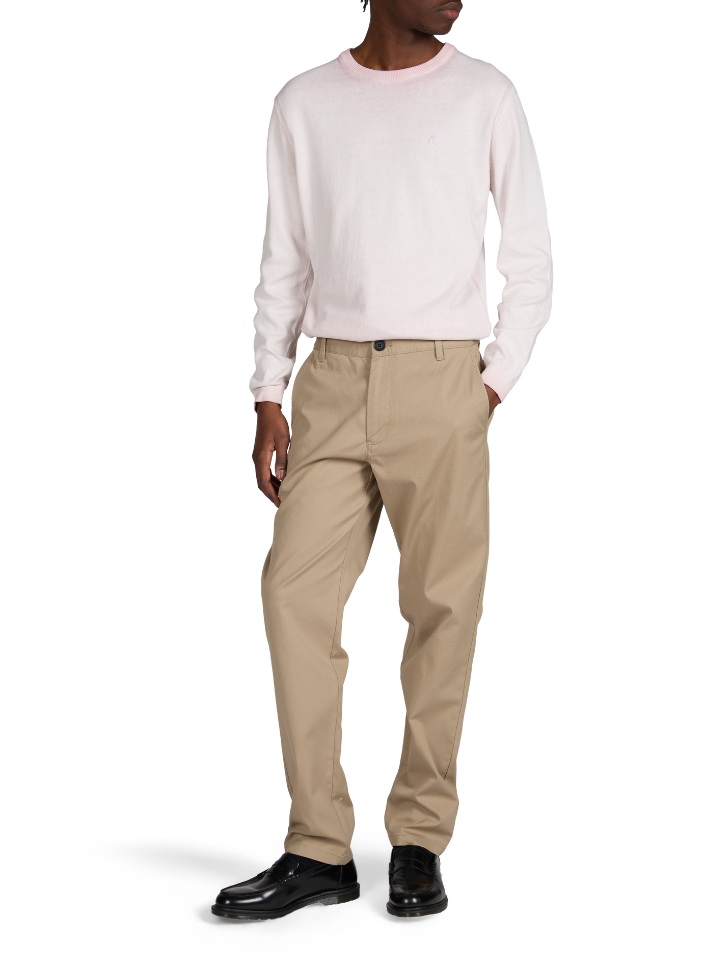 Pantalon regular en coton côtelé mélangé ARMANI EXCHANGE Marron