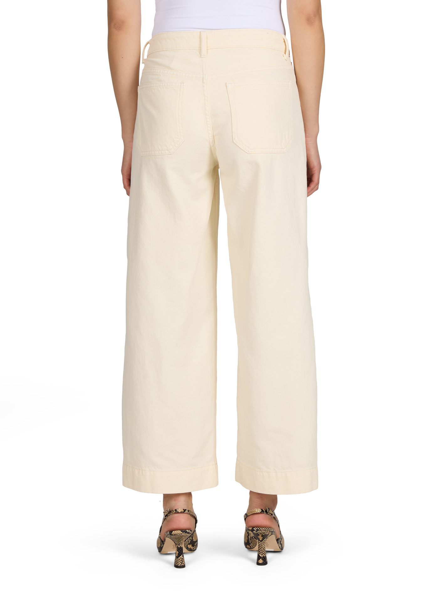 Straight leg 7/8 cotton pants VILA Beige