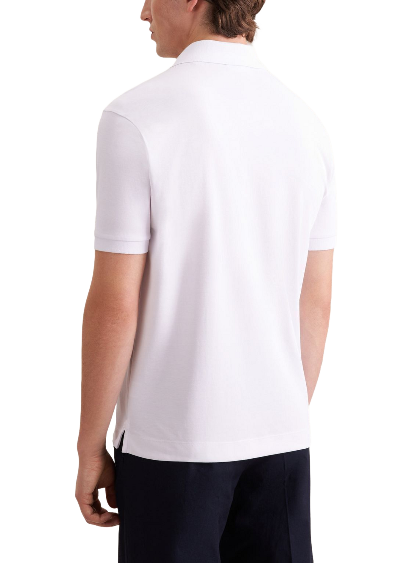 Polo manches courtes en soie mélangée SEIDENSTICKER Blanc