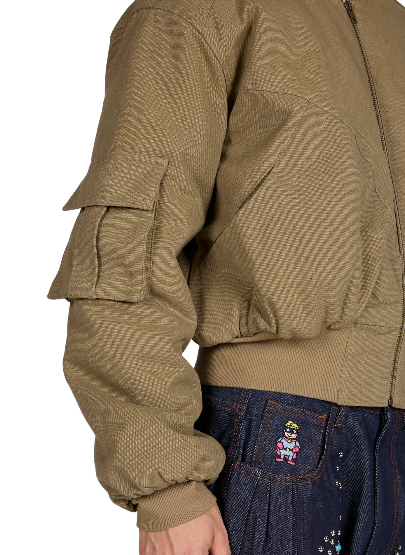 Bomber à écussons et logo brodé en coton KIDSUPER Kaki