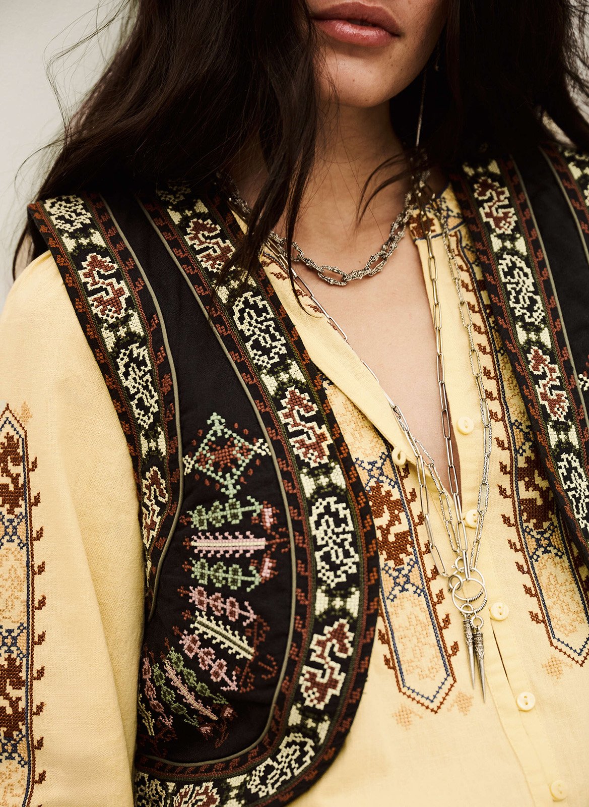 Veste sans manches brodée fosca BA&SH Noir
