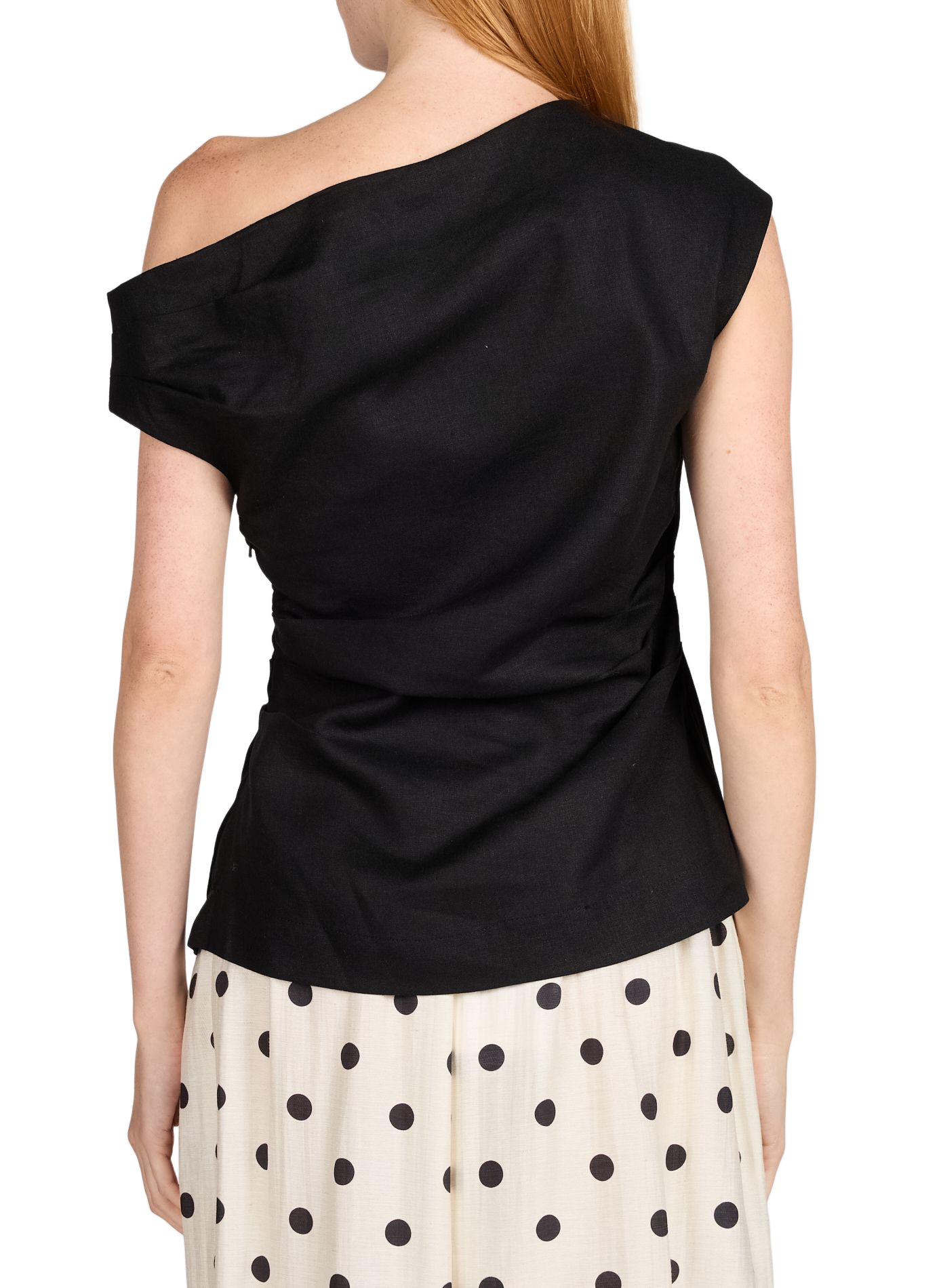 Ärmelloses Top aus plissiertem Leinen-Mix TOPSHOP Schwarz