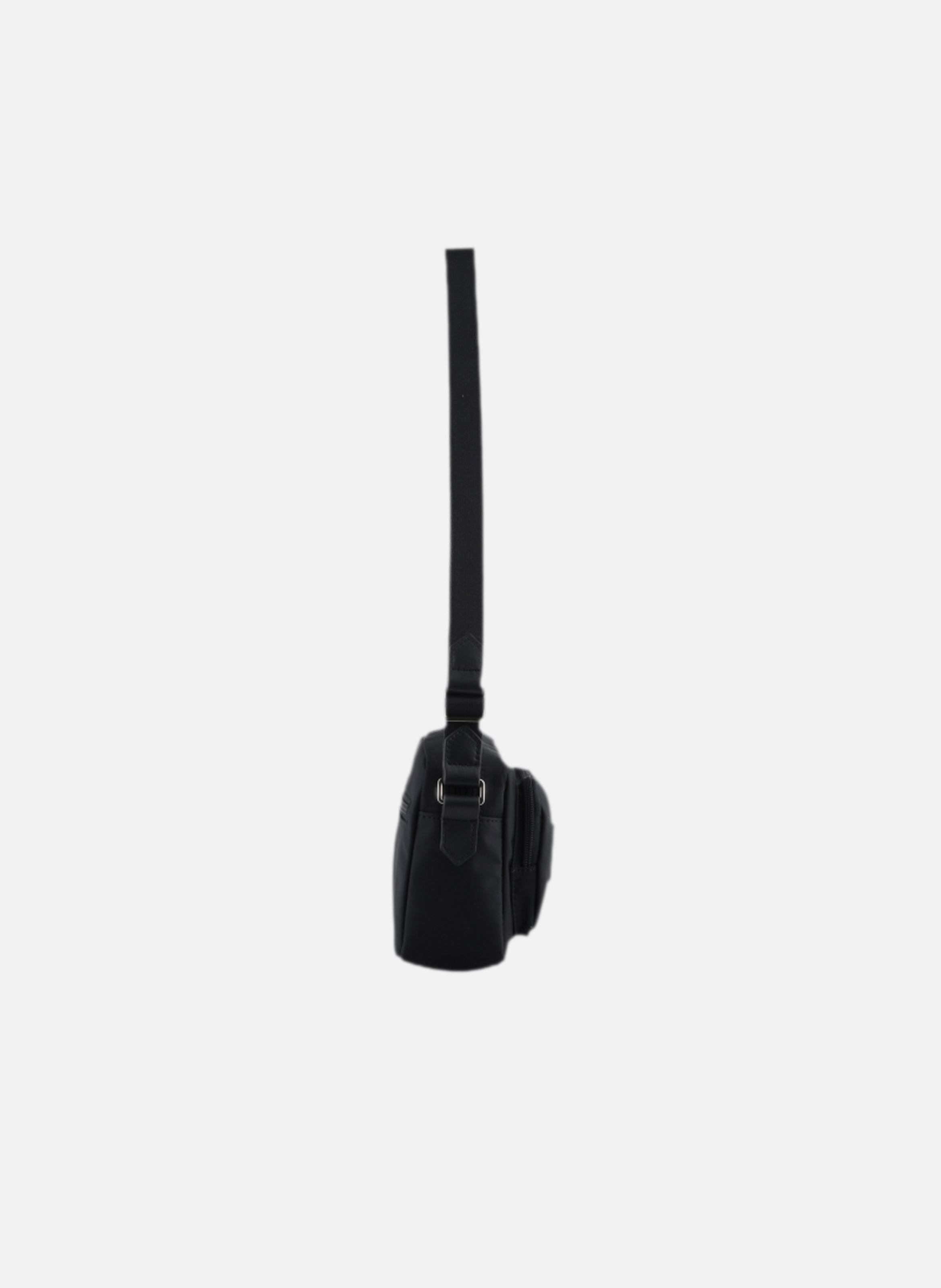 Escale | sac porté travers en toile garnie cuir POURCHET Noir