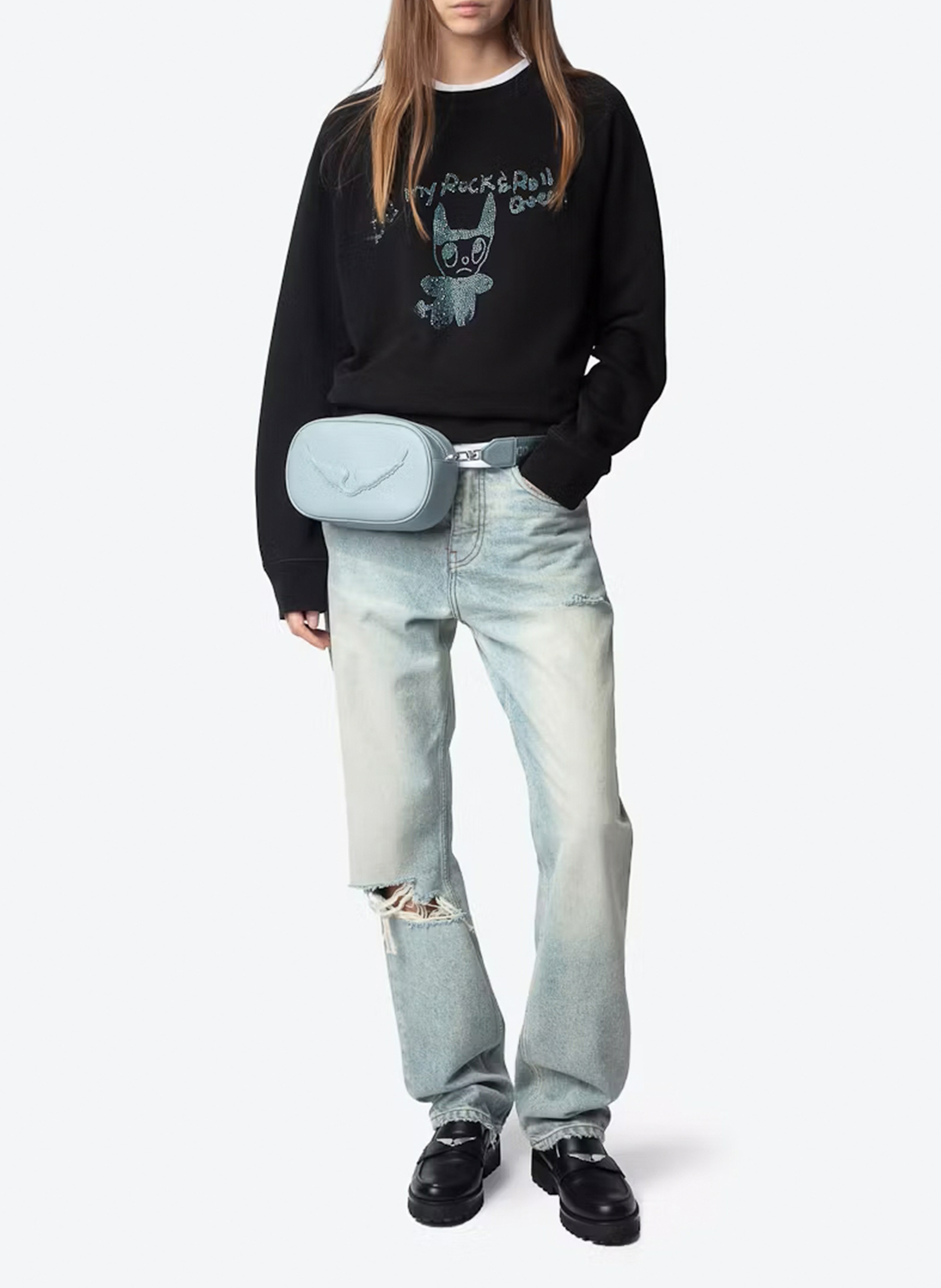 Sweat imprimé en coton upper ZADIG&VOLTAIRE Noir