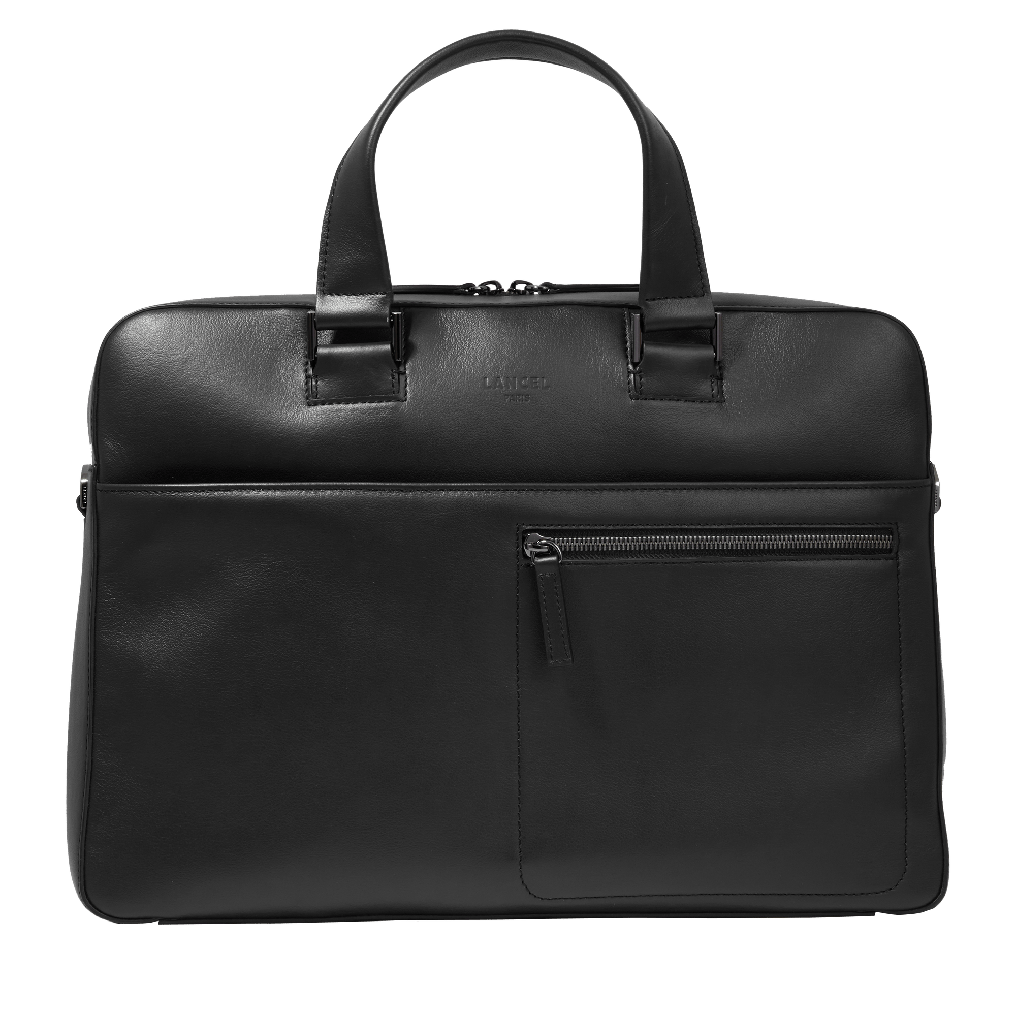 Max business tas van Lancel in glad rundleer LANCEL Zwart