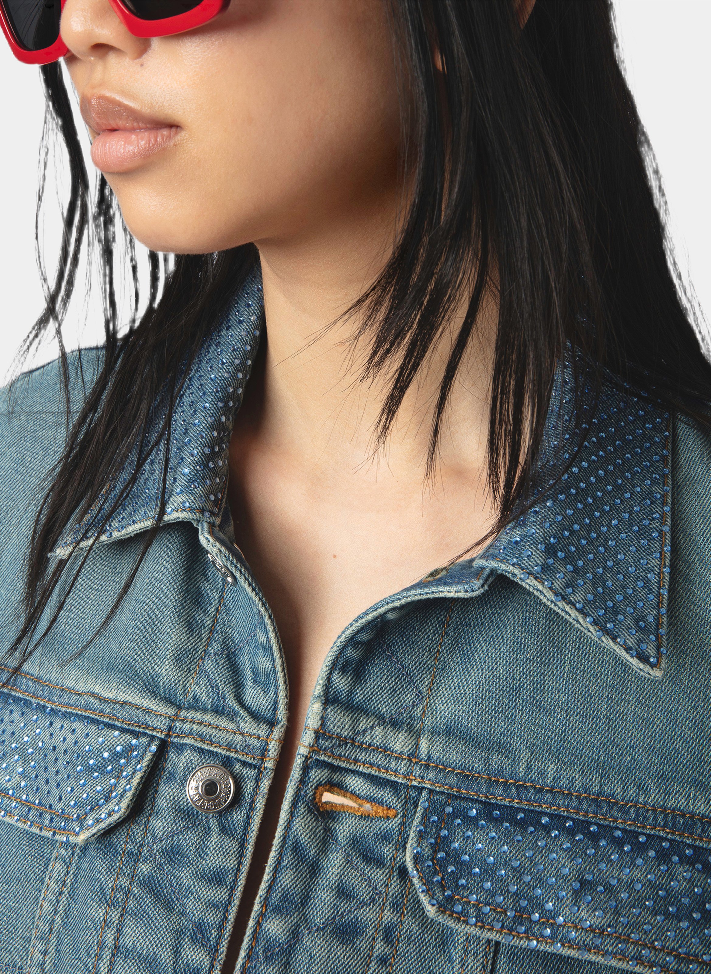 Klassieke jas met kraag van katoenmix kioky ZADIG&VOLTAIRE Blauw
