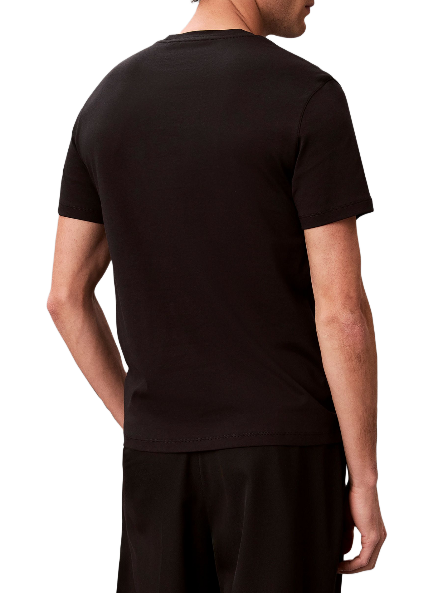 Gerades T-Shirt mit kurzen Ärmeln aus Baumwolle CALVIN KLEIN Schwarz