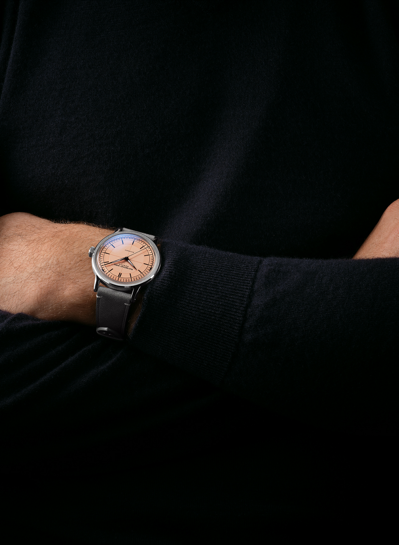 Montre automatique Millesime Central Seconds en cuir RAYMOND WEIL Rose