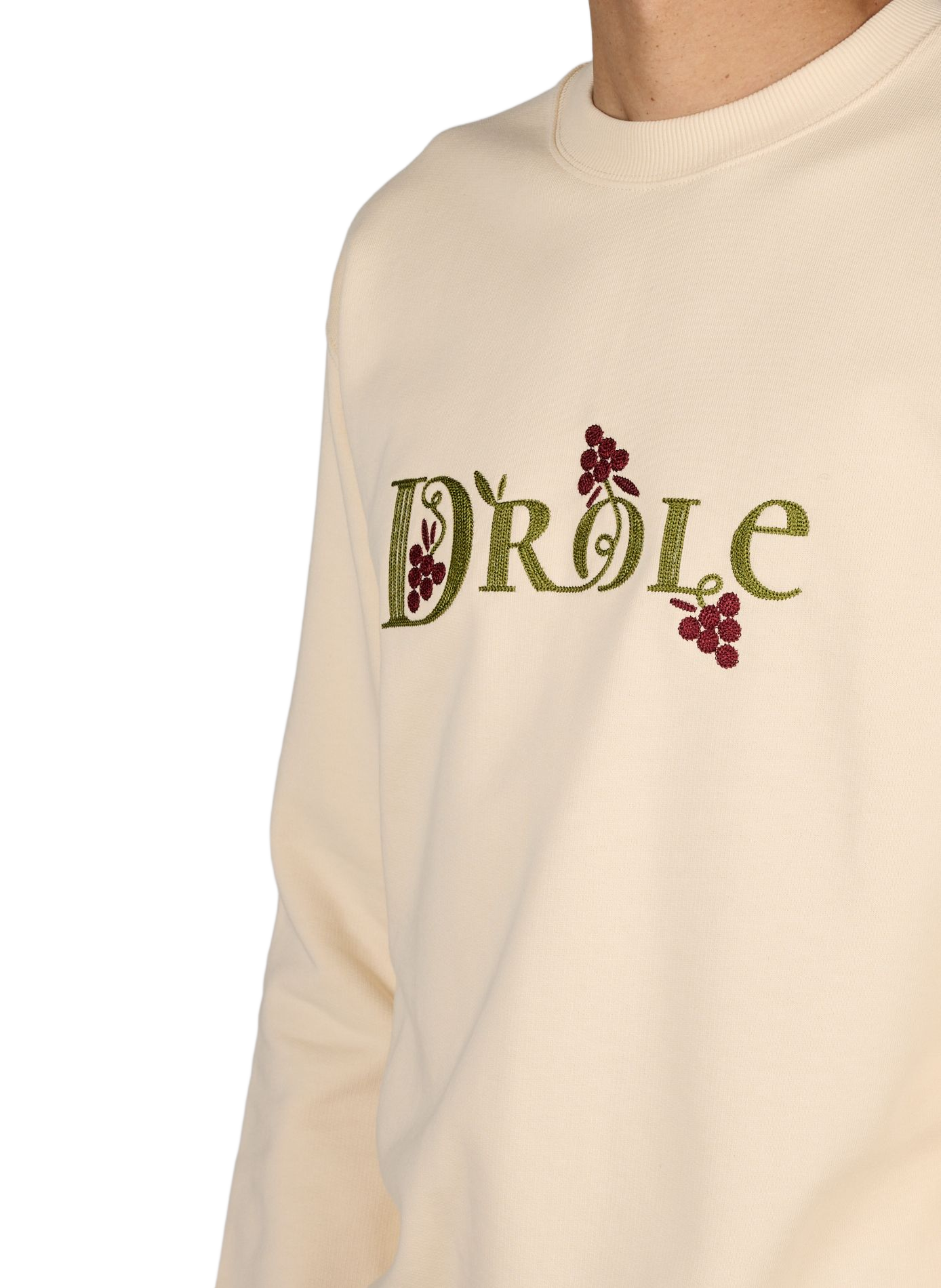 Round neck cotton sweatshirt DROLE DE MONSIEUR Beige