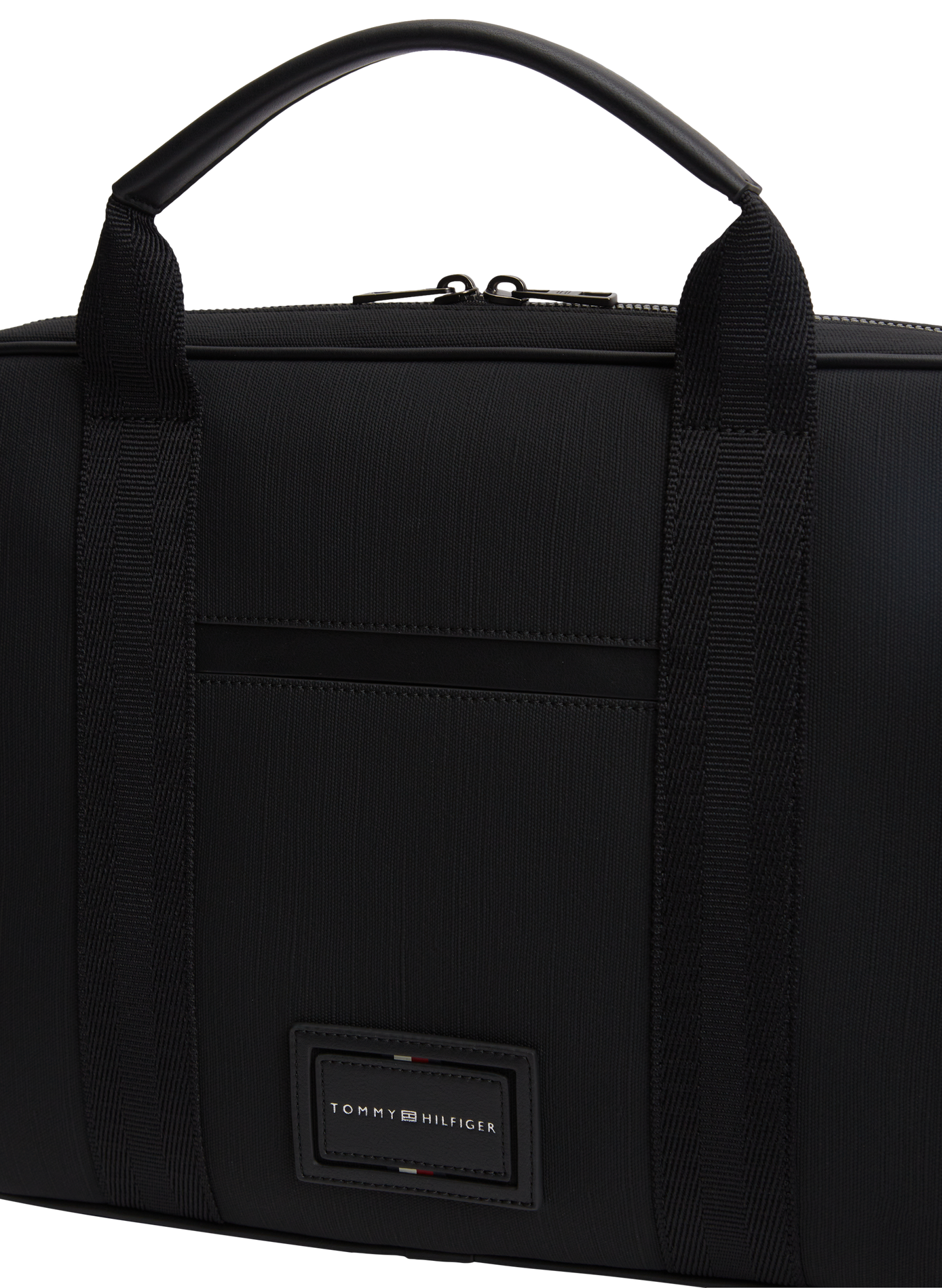 Sac à ordinateur à empiècement logo TOMMY HILFIGER Noir