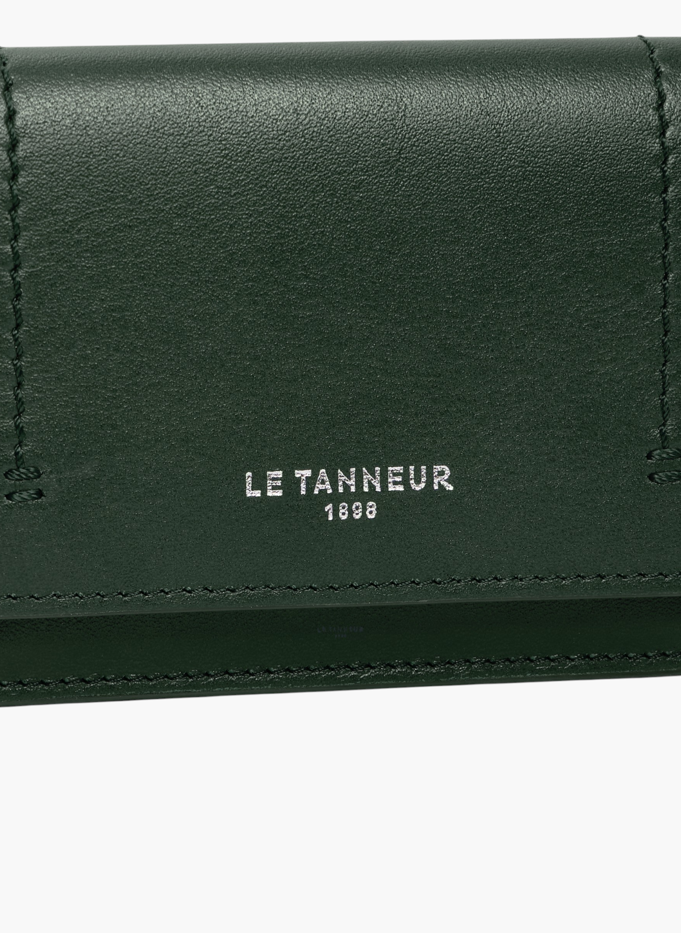Petit porte cartes à rabat louison en cuir lisse LE TANNEUR Vert