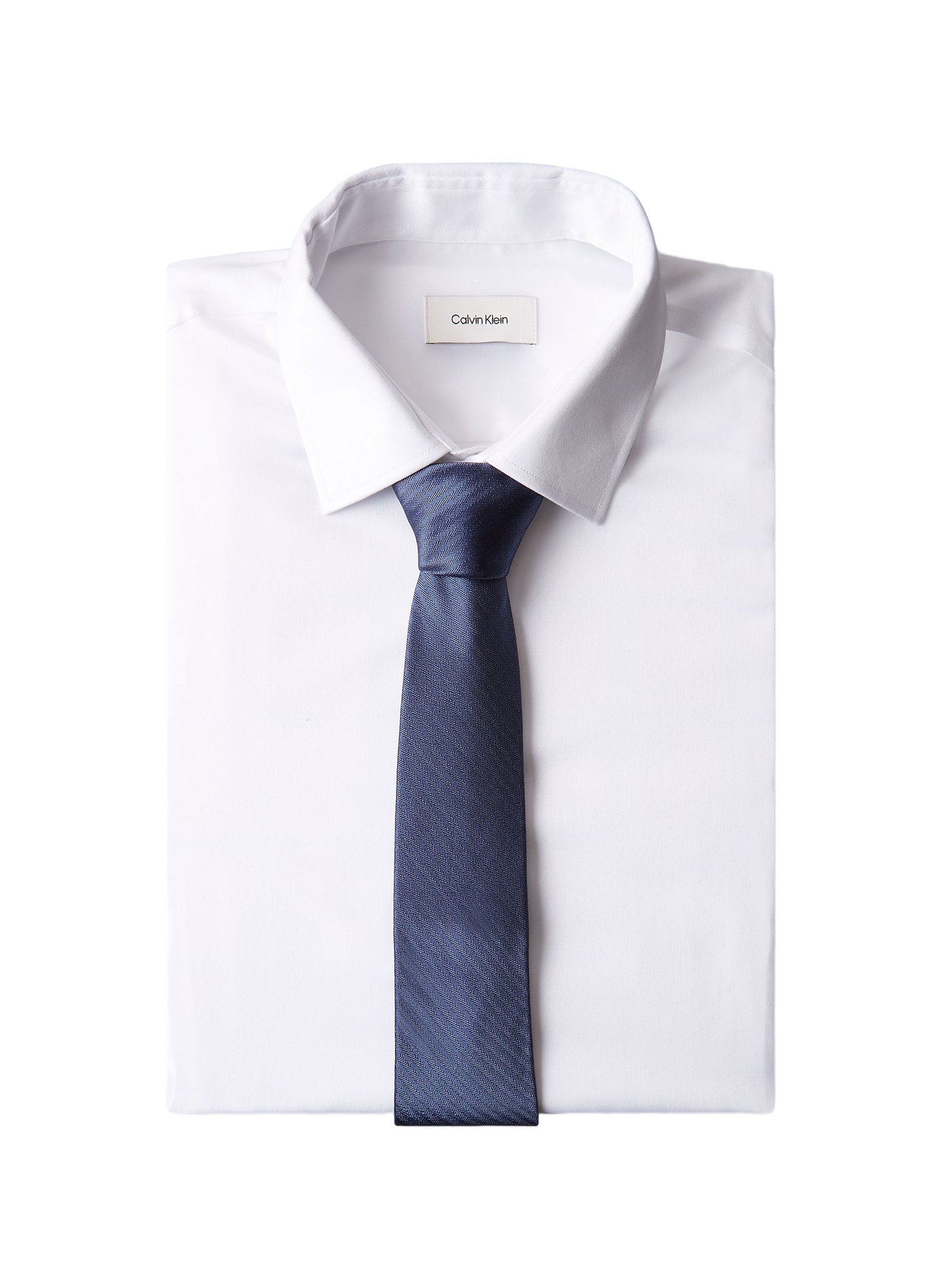 Silk tie with embedded pattern CALVIN KLEIN Blue