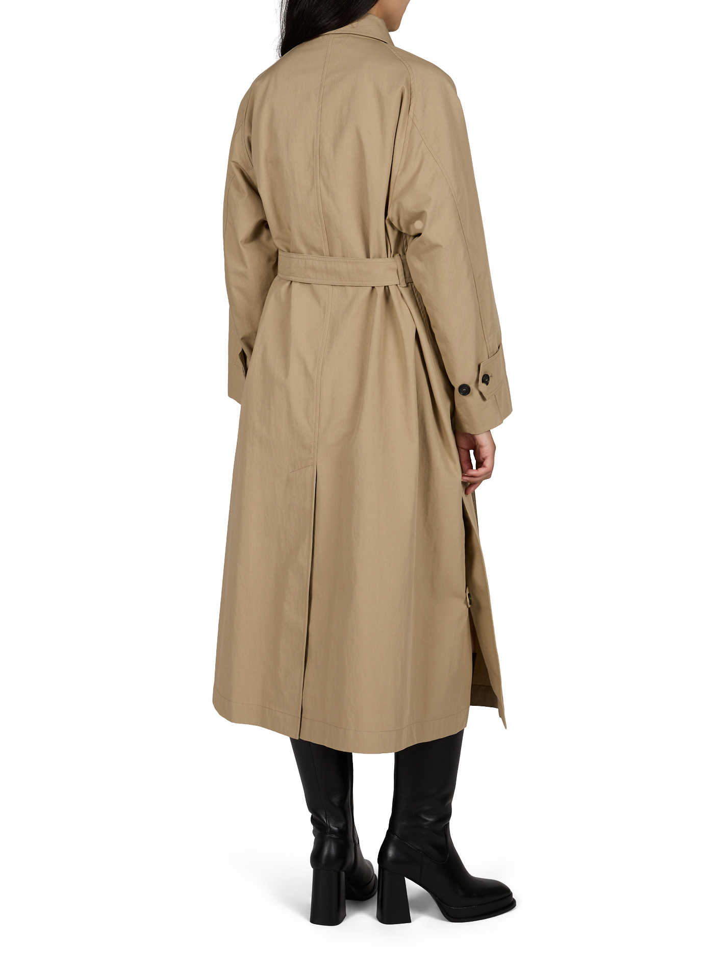 Trench long ceinturé en coton mélangé MAX MARA WEEK END Beige