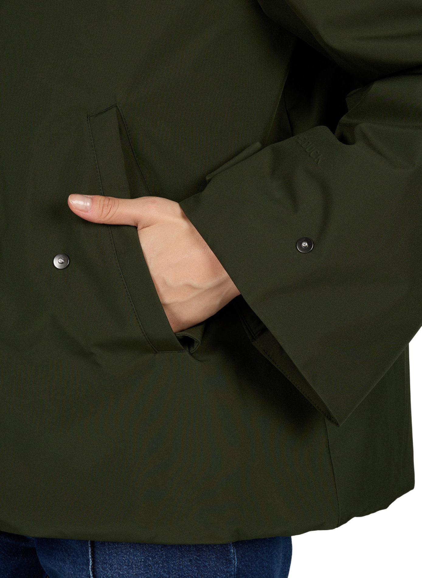 Oversized coat with removable hood SAVE THE DUCK Khaki