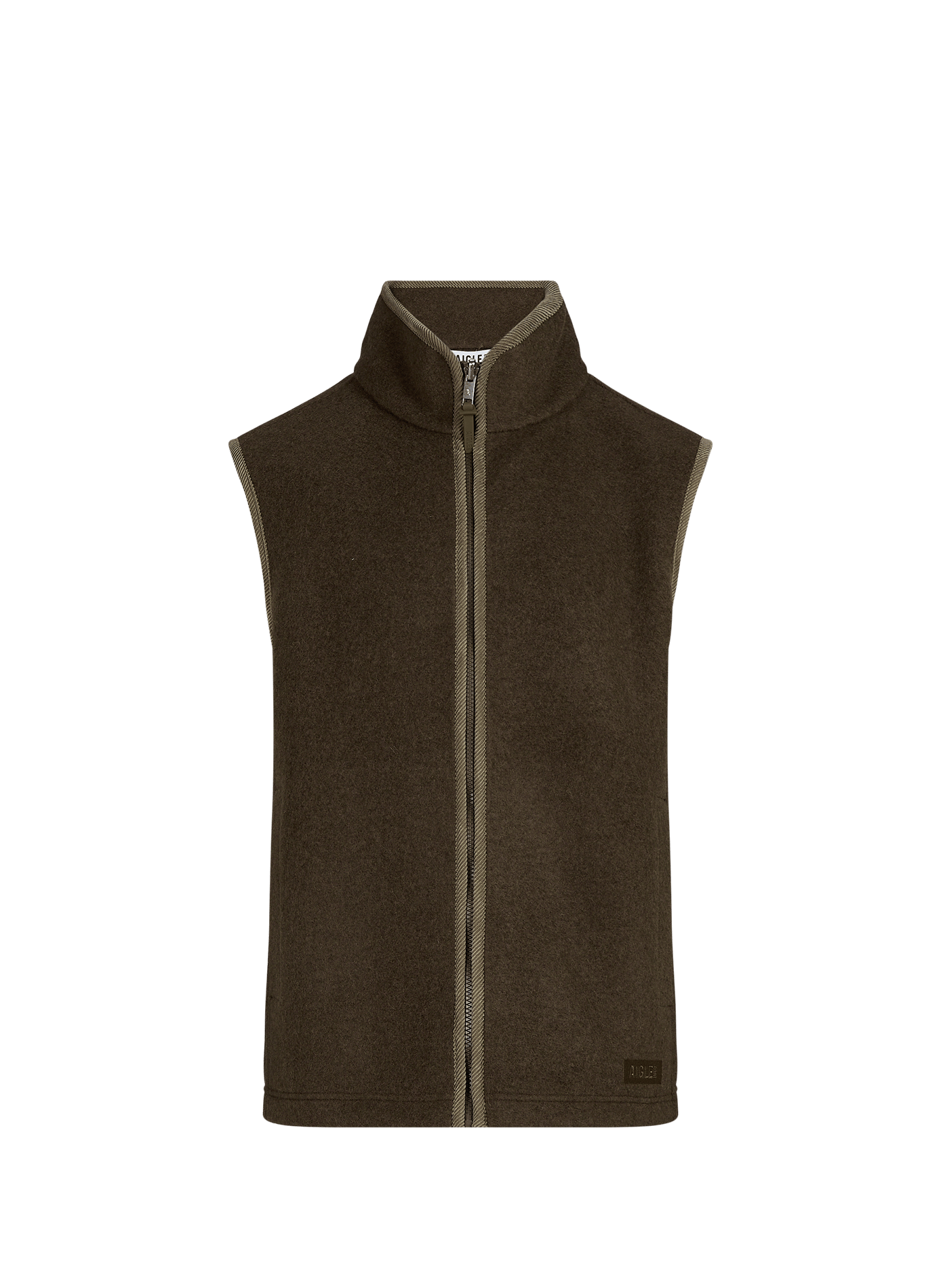 High-neck wool blend vest AIGLE Brown