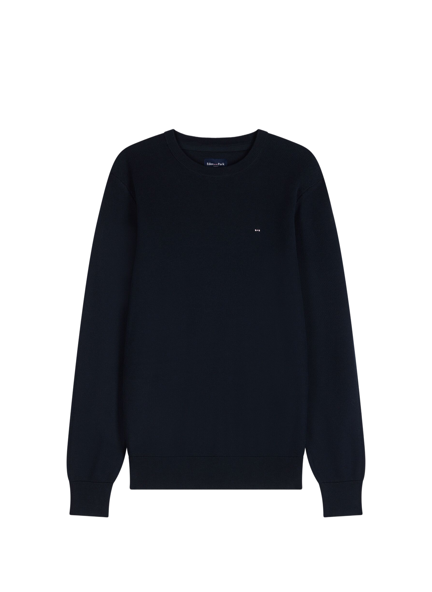 Pull col rond en coton  Bleu