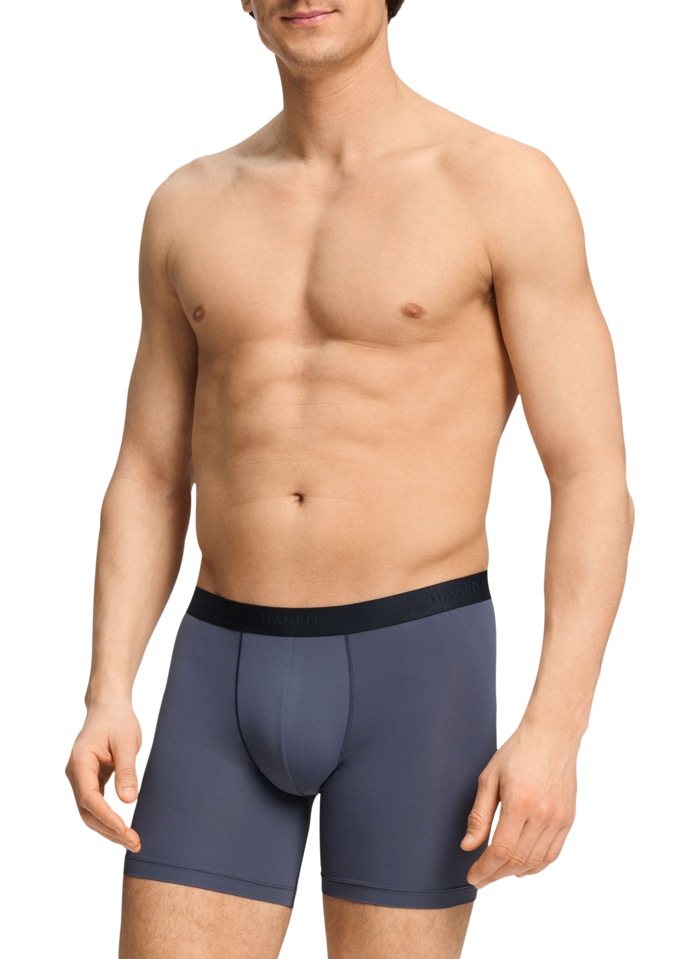 Boxer uni à ceinture contrastée HANRO Gris