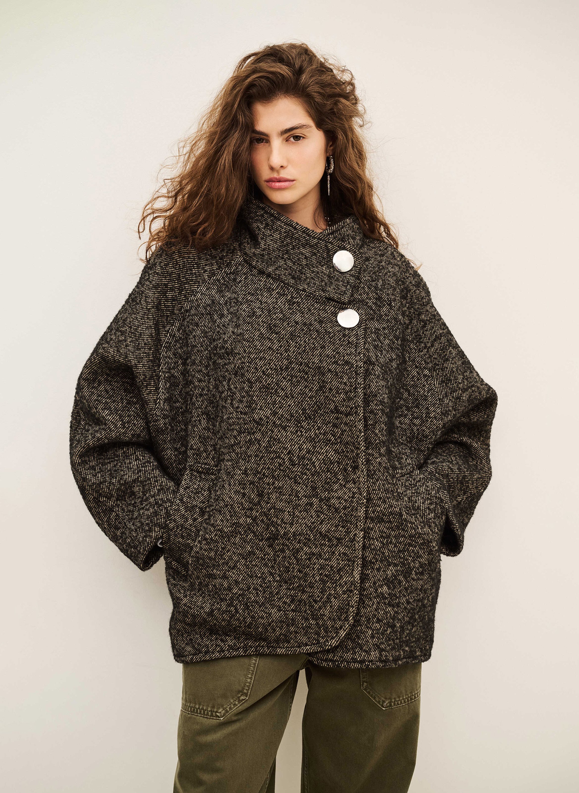 Manteau ample col montant naomi BA&SH Noir