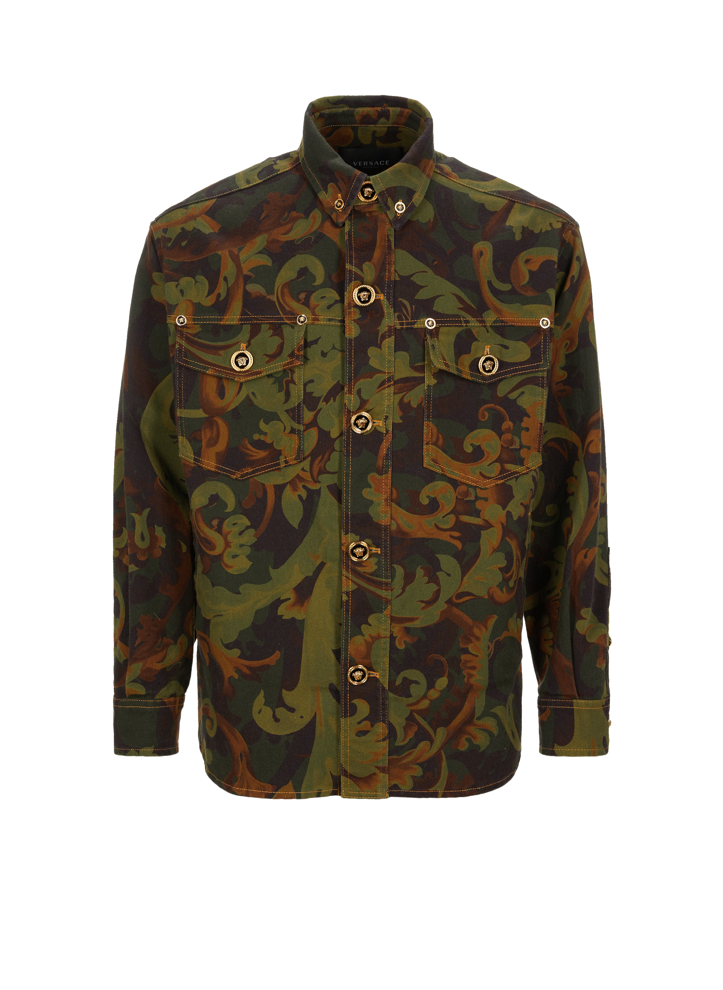 Veste en jean à imprimé Baroccoflage