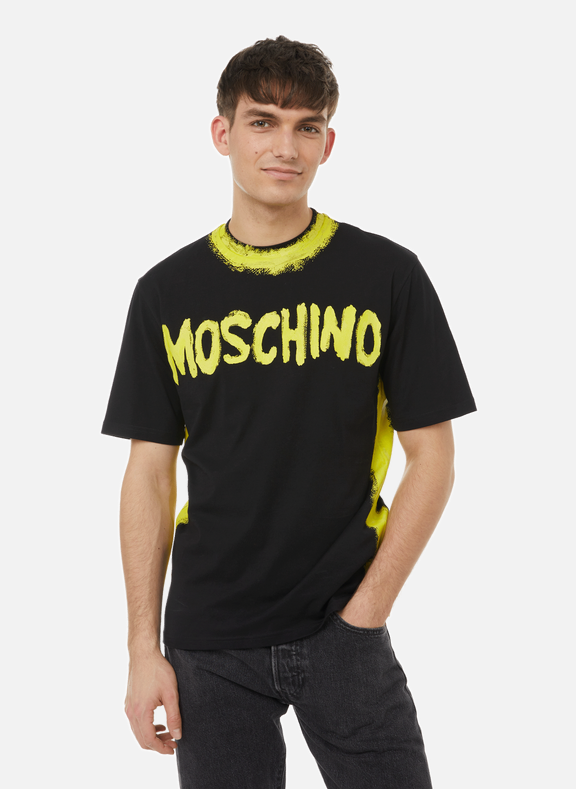 MOSCHINO T-shirt peint en coton Noir