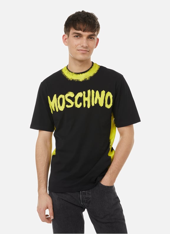 T-shirt peint en coton Noir by MOSCHINO MOSCHINO T-shirt peint en coton Noir