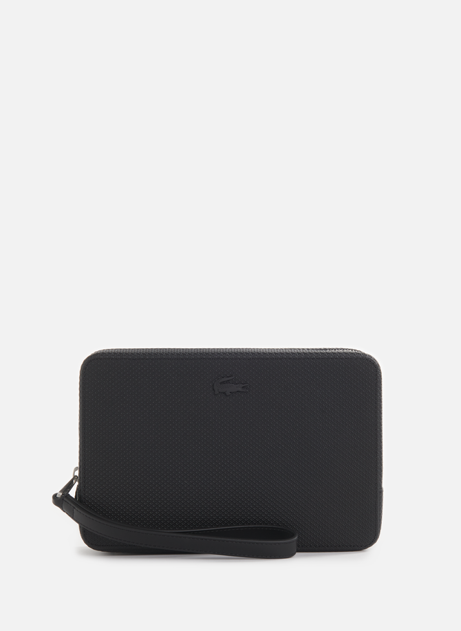 LACOSTE grained leather pouch