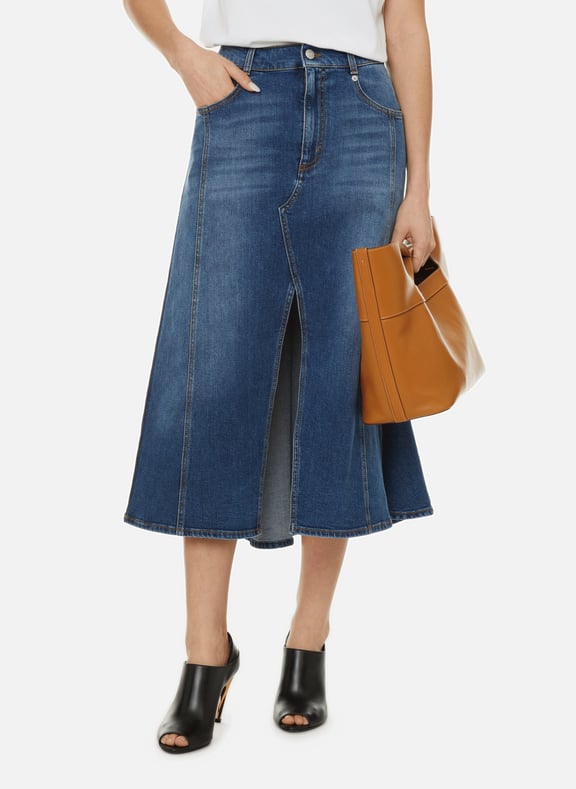 Denim skirt with slit Blue by ALEXANDER MCQUEEN ALEXANDER MCQUEEN Denim skirt with slit Blue