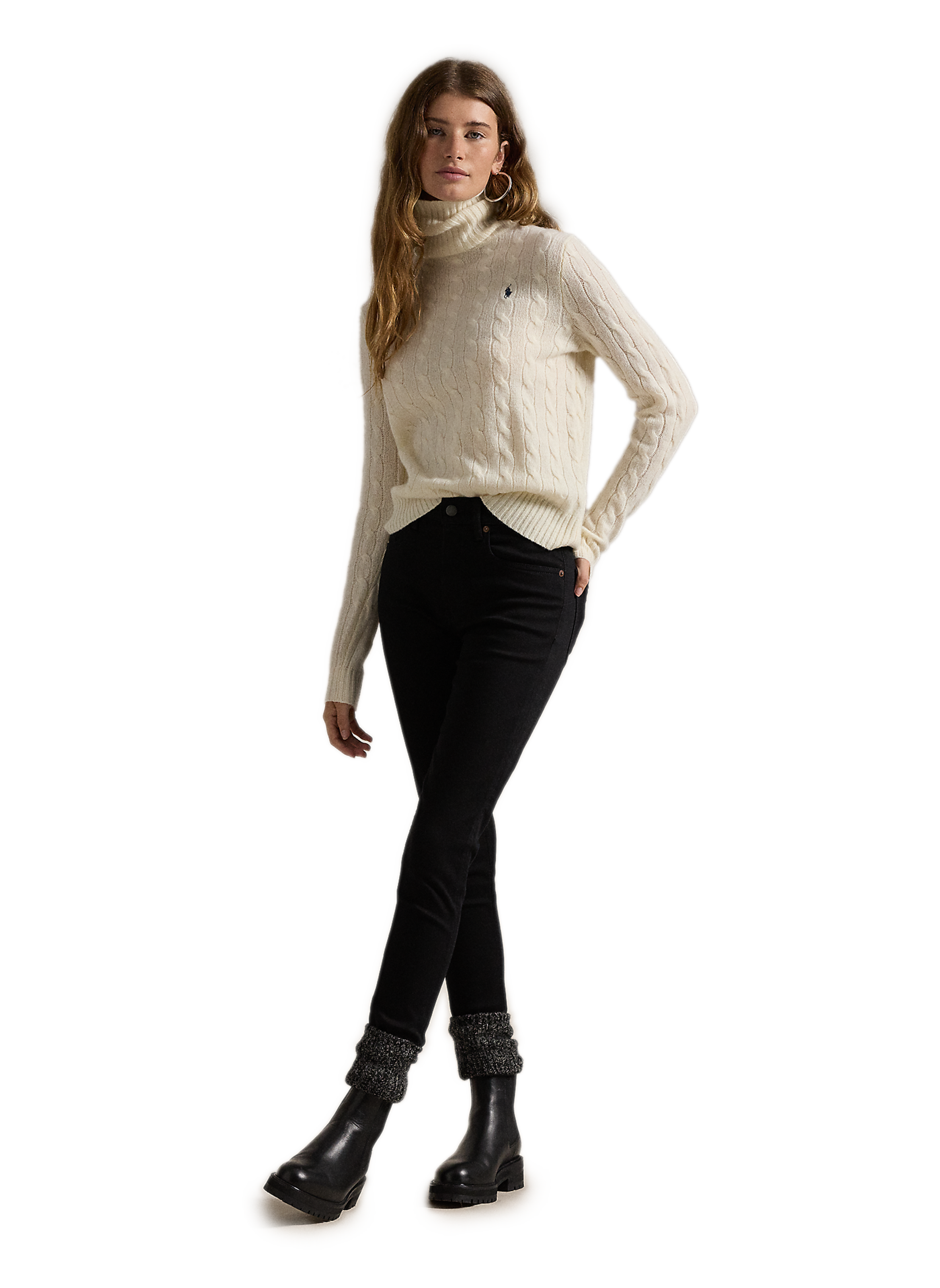 Wool and cashmere turtleneck sweater POLO RALPH LAUREN White