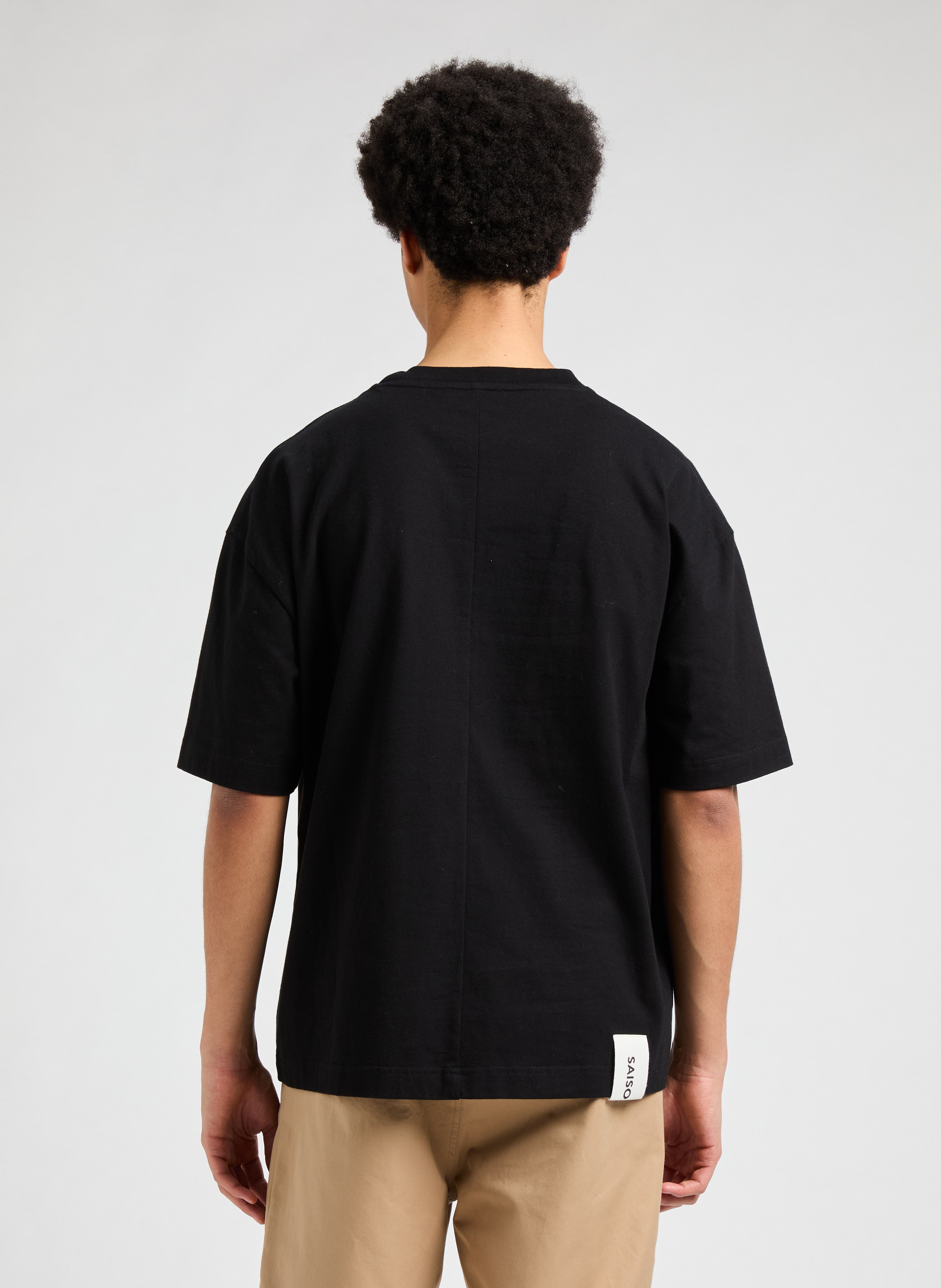 T-shirt Bart col rond en coton SAISON 1865 Noir
