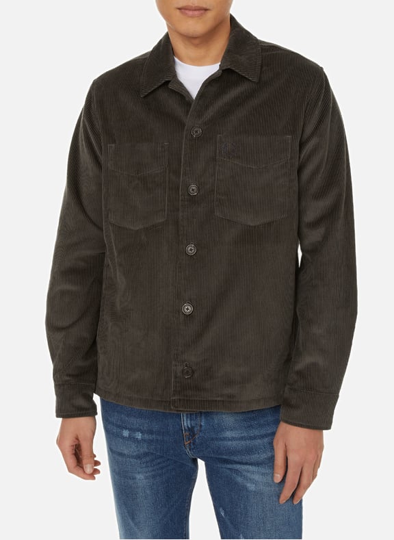 Ribbed cotton shirt Green by FRED PERRY FRED PERRY Ribbed cotton shirt Green