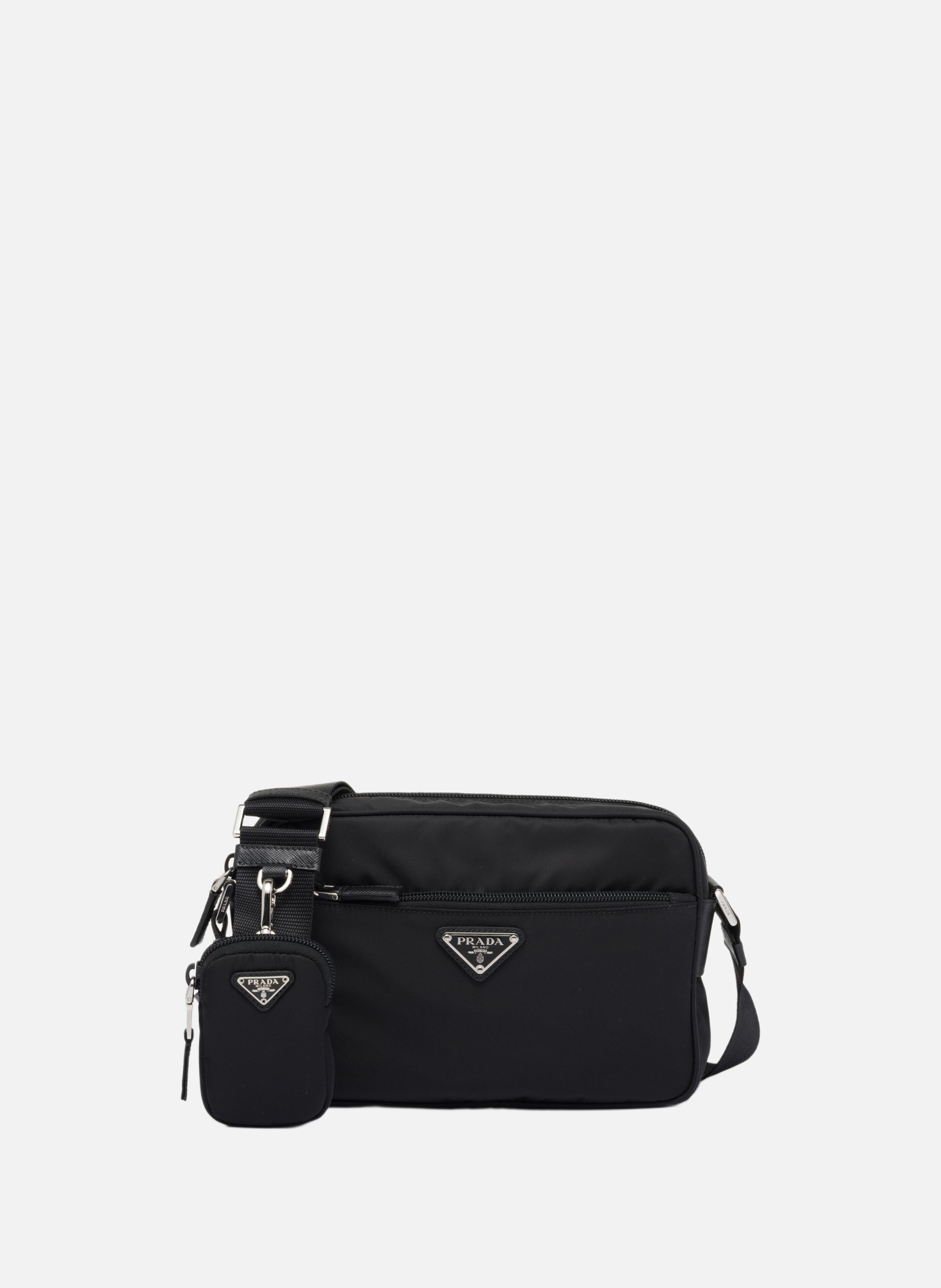 Sac porté épaule en re-nylon PRADA Noir