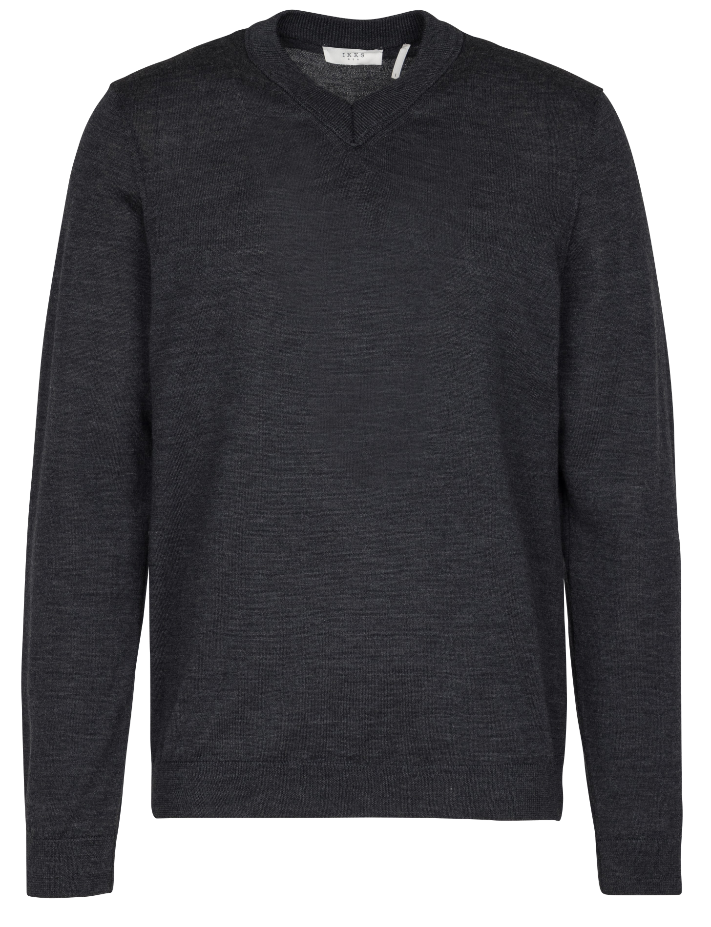 Pull col v en laine IKKS Gris