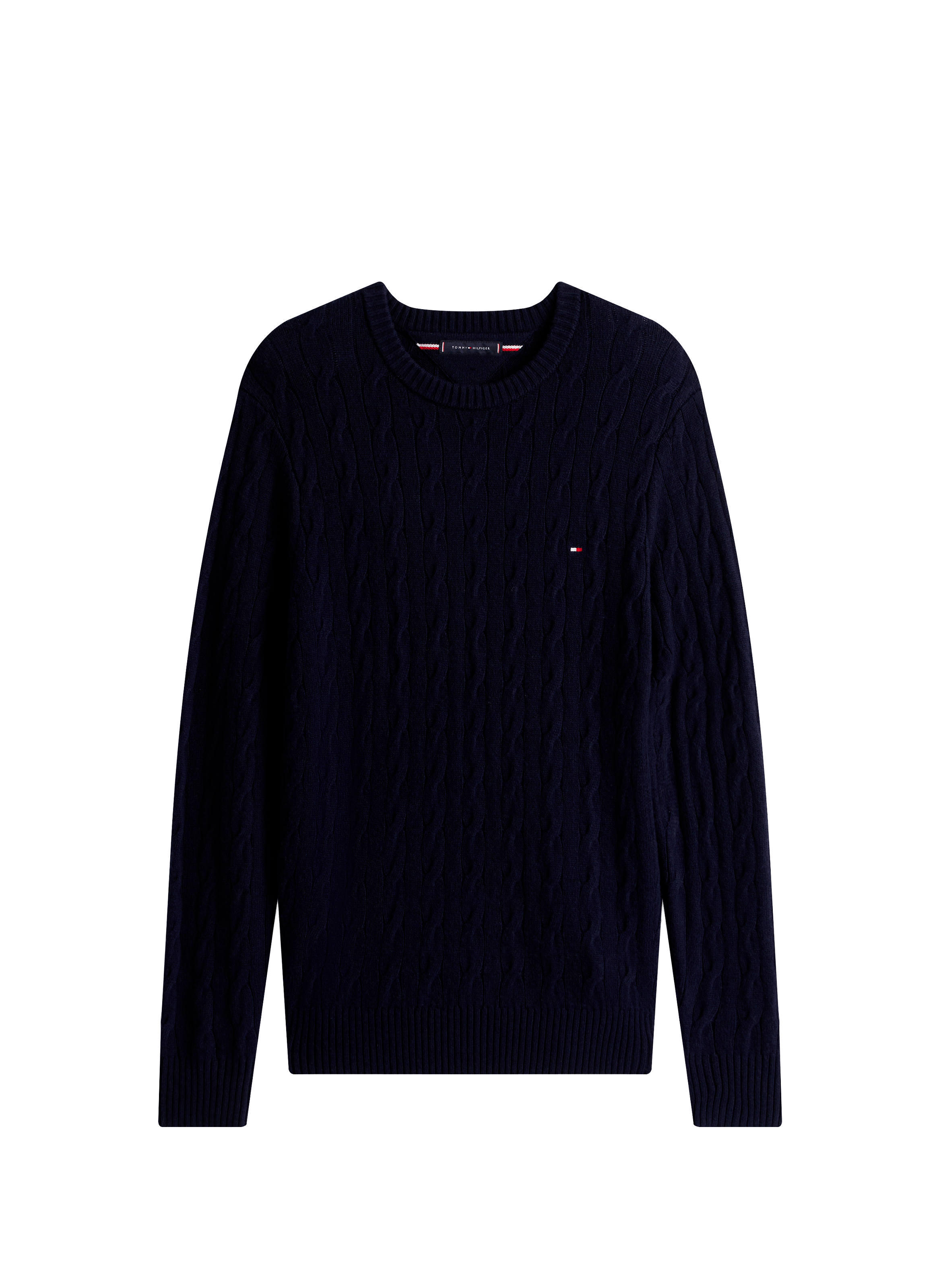 TOMMY HILFIGER Wool-blend round-neck jumper Blue