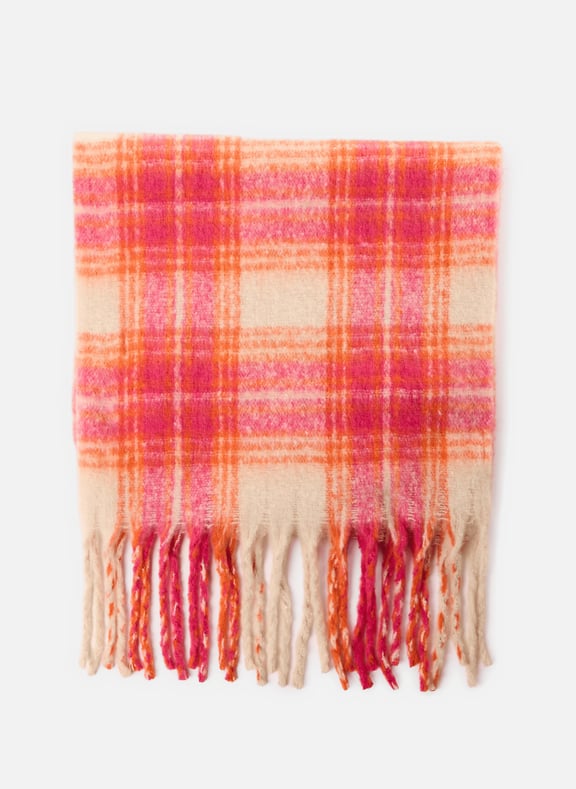 Check Scarf Orange by AU PRINTEMPS PARIS AU PRINTEMPS PARIS Check Scarf Orange