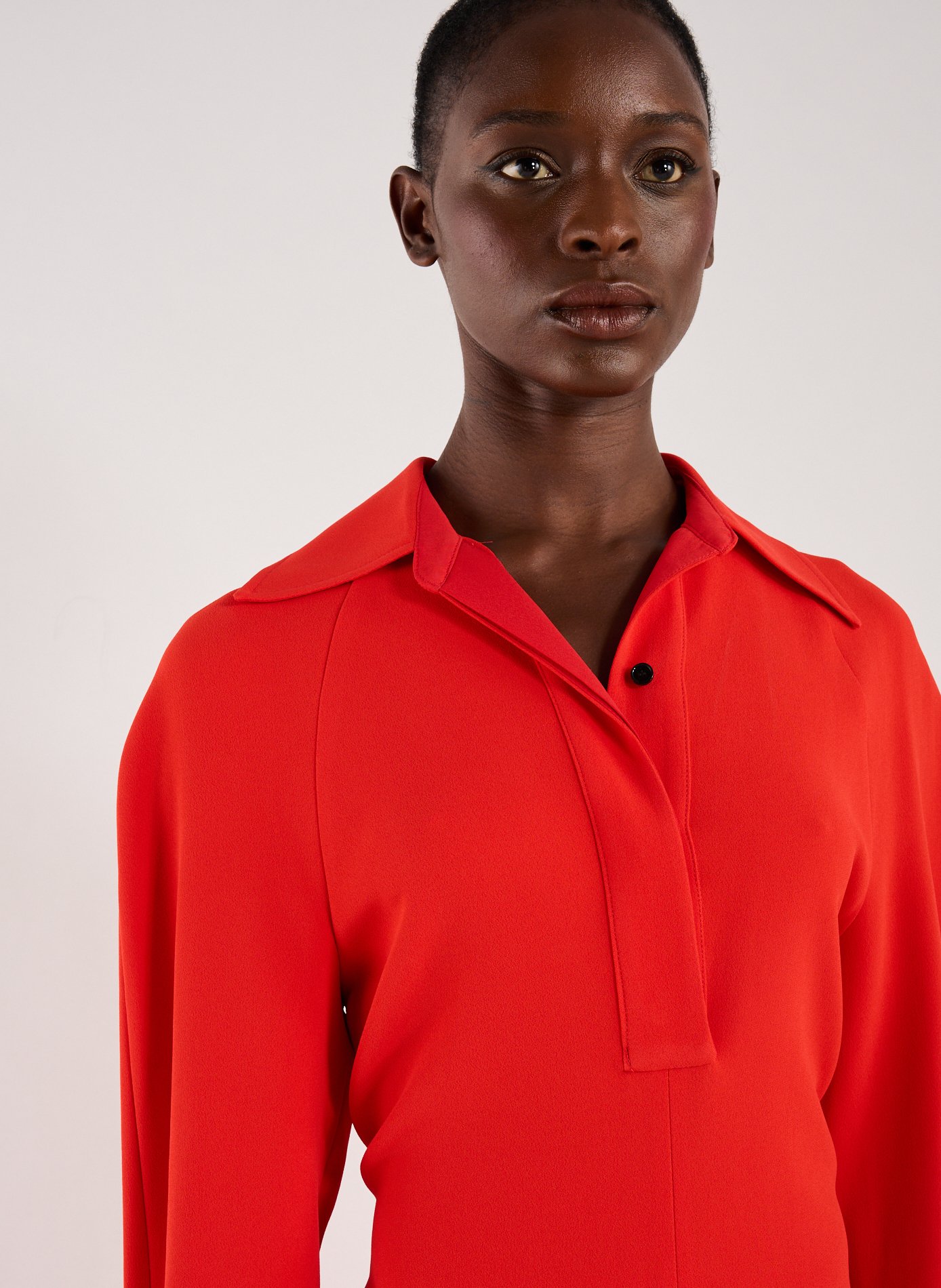 Fitted midi dress with collar VICTORIA BECKHAM Red