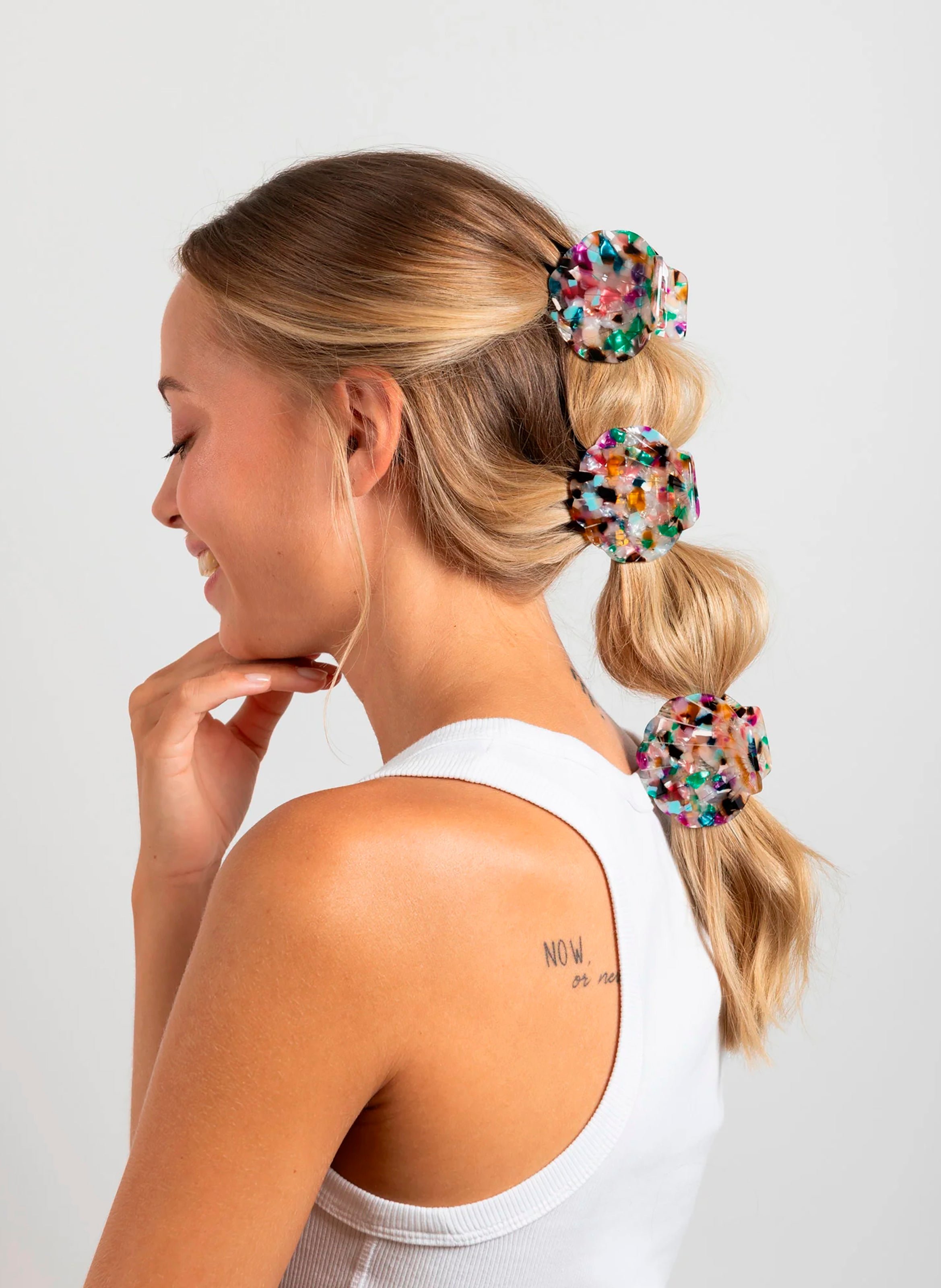 Pince à cheveux mermaid en acétate de cellulose KURAGE GINZA Multicolore