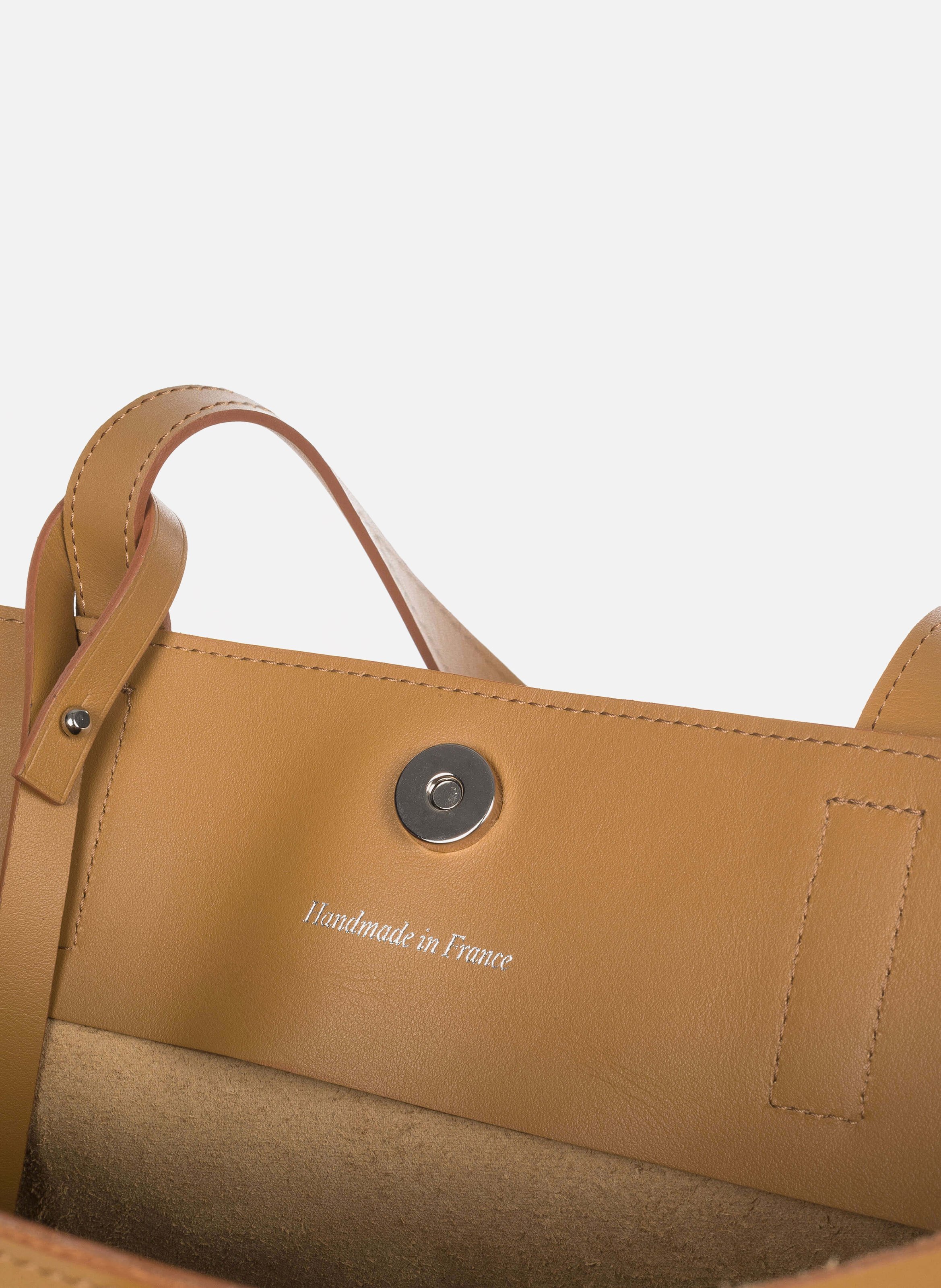 Sac cabas cuir lisse JULES & JENN Marron