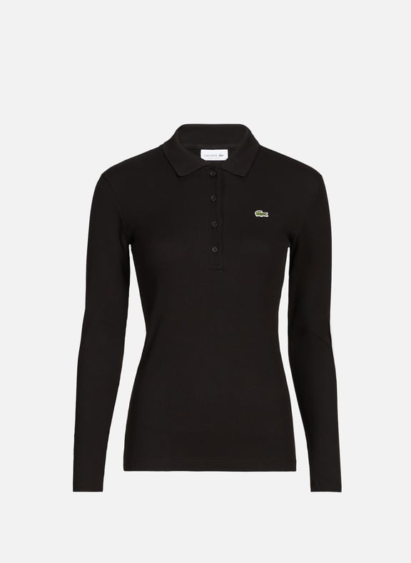 Long-sleeve cotton Polo shirt Black by LACOSTE LACOSTE Long-sleeve cotton Polo shirt Black