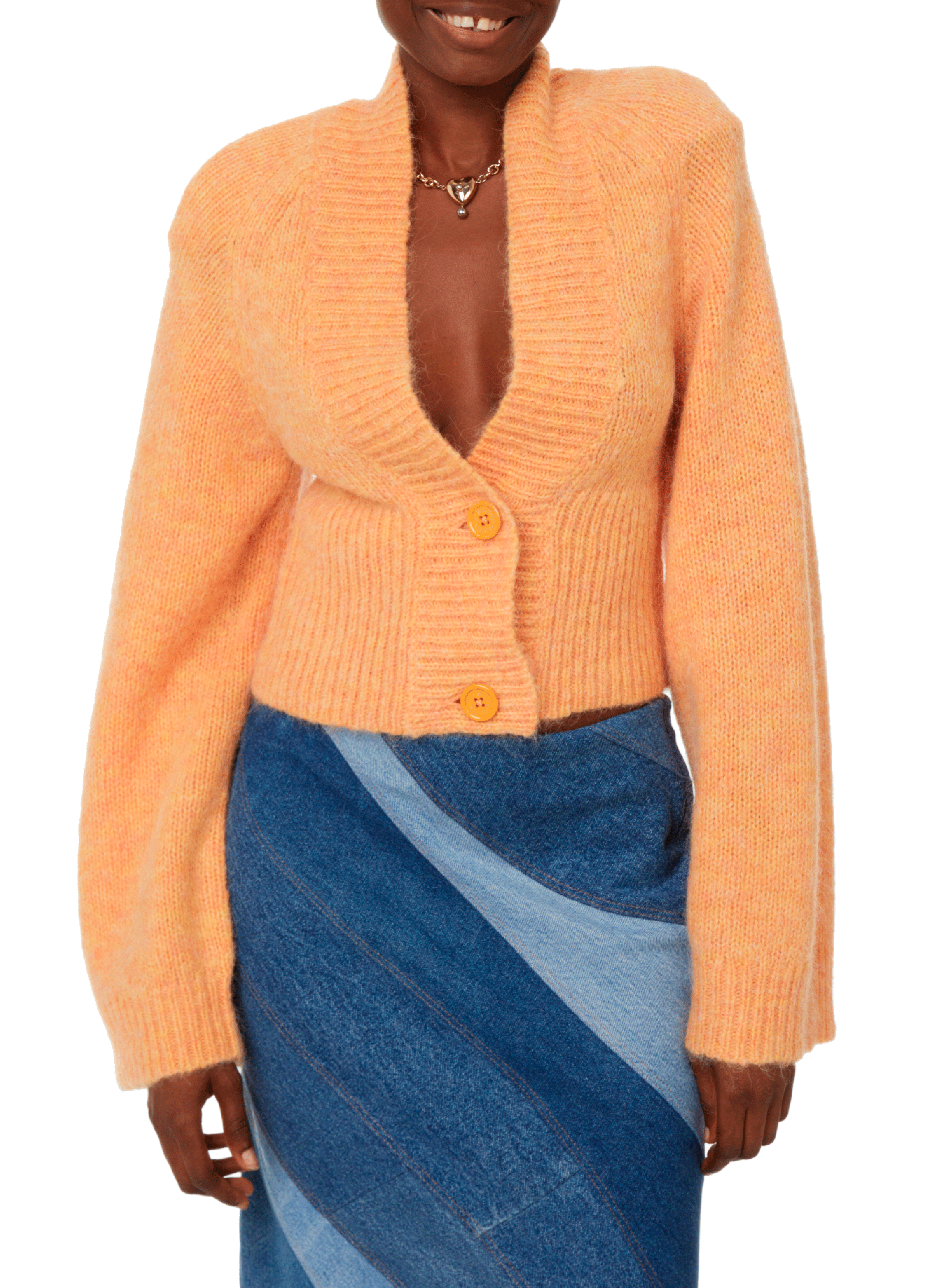ROTATE Cardigan en laine Orange