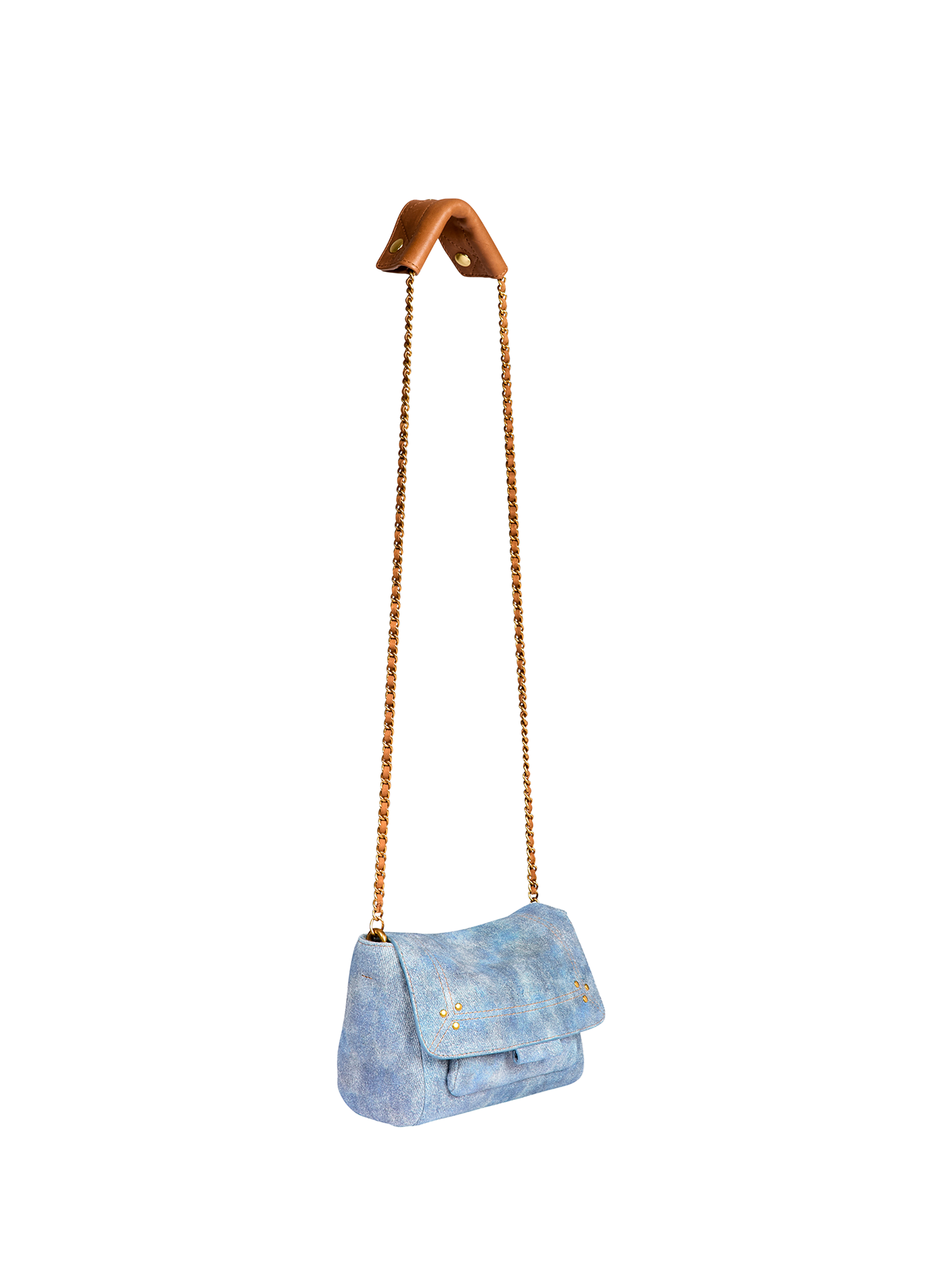 Crossbody bag Lulu S in calf leather and goat leather JÉRÔME DREYFUSS Blue