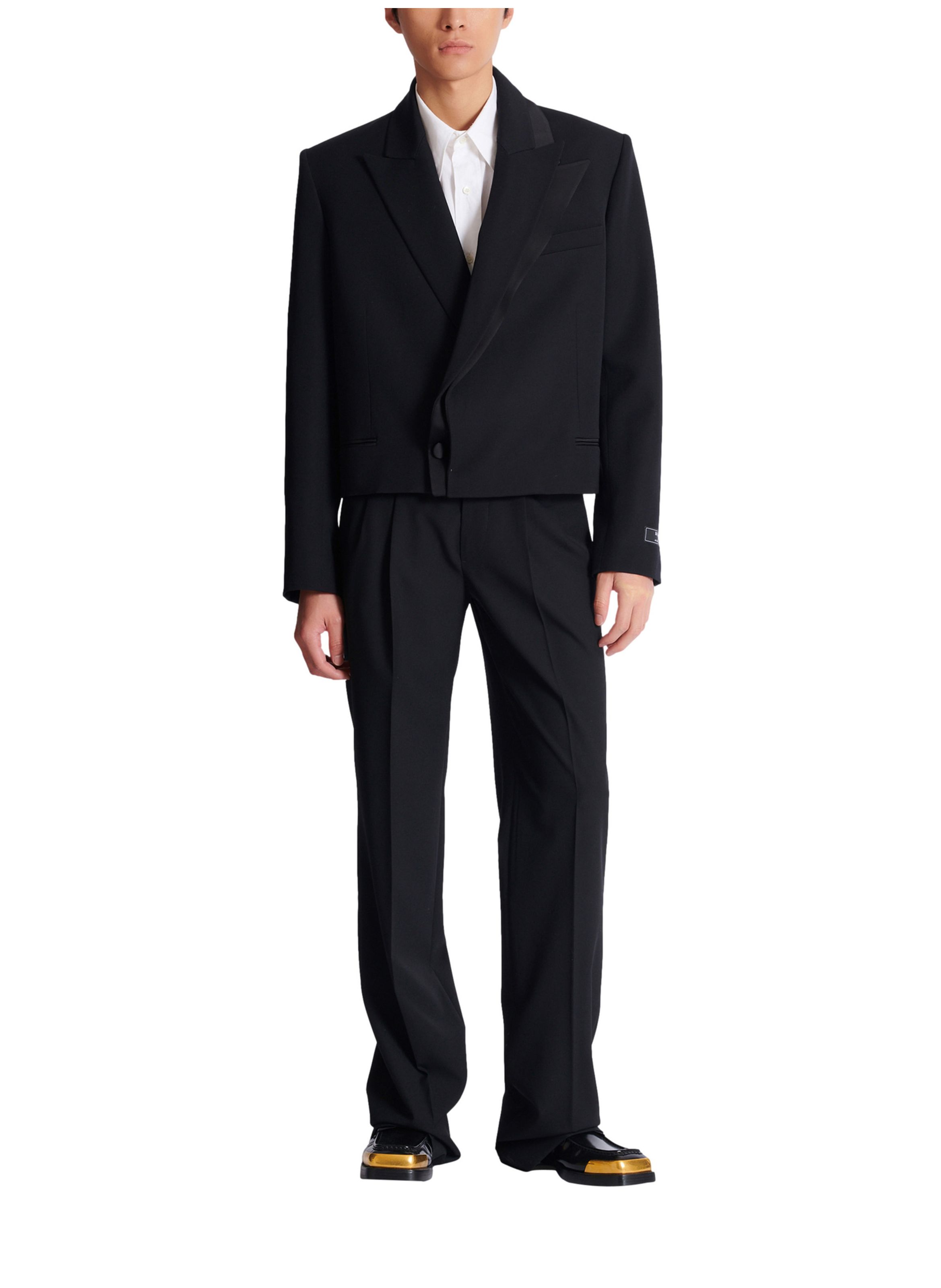 Spencer en grain de poudre BALMAIN Noir