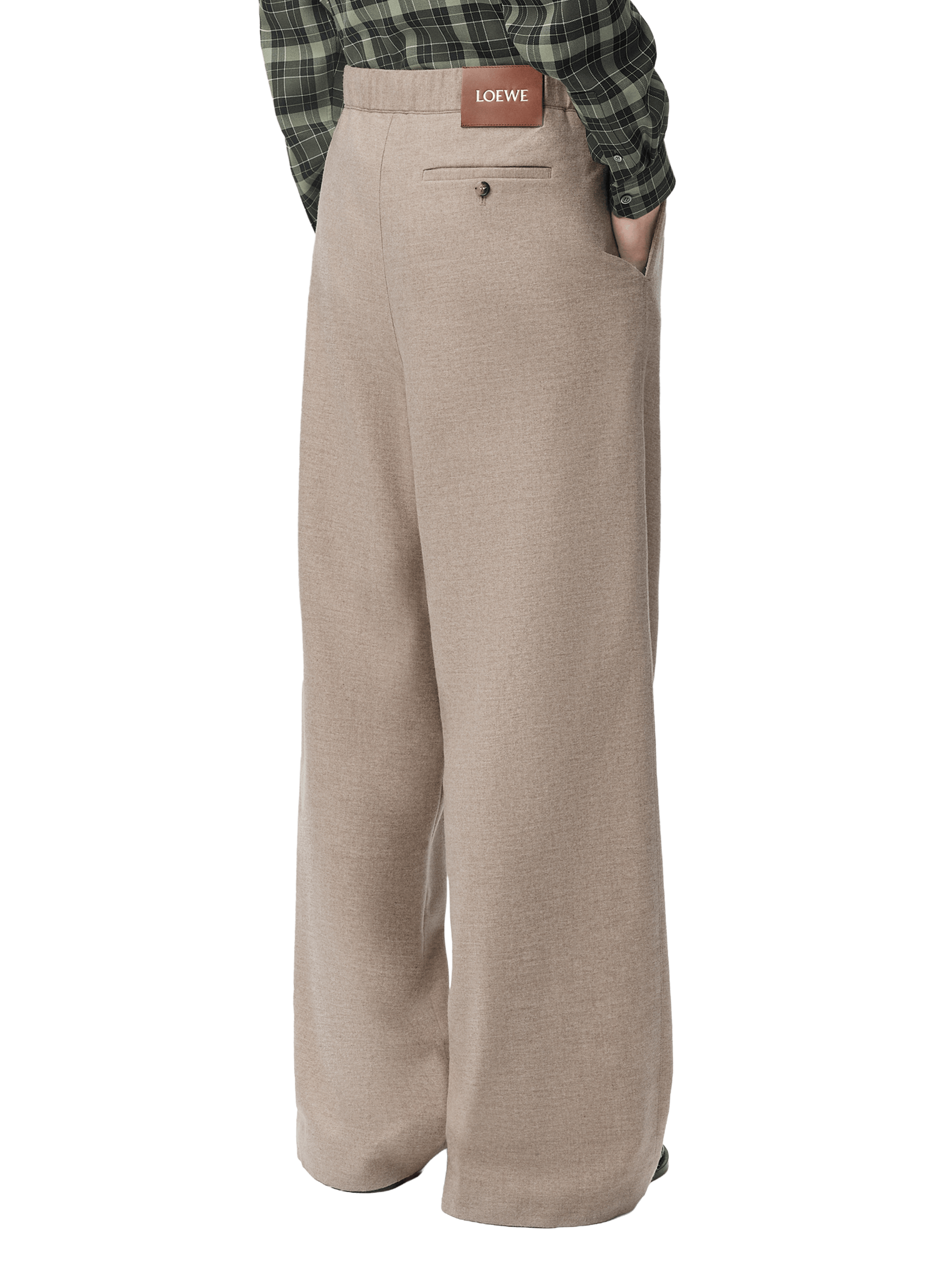 Wool and cashmere drawstring pants LOEWE Beige