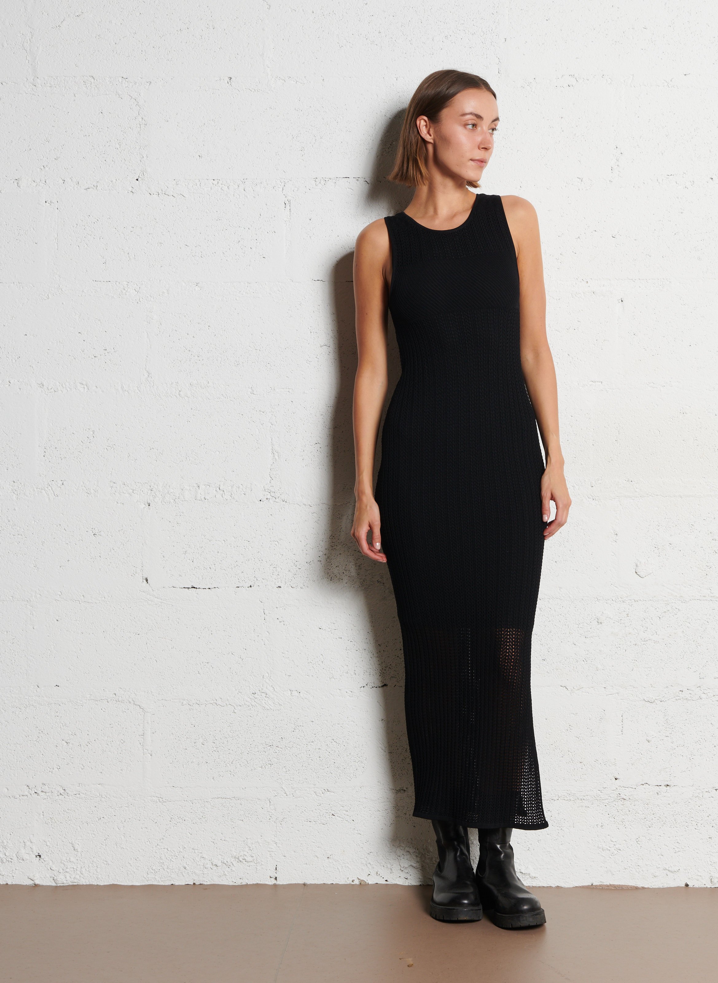 Robe longue col rond IKKS Noir