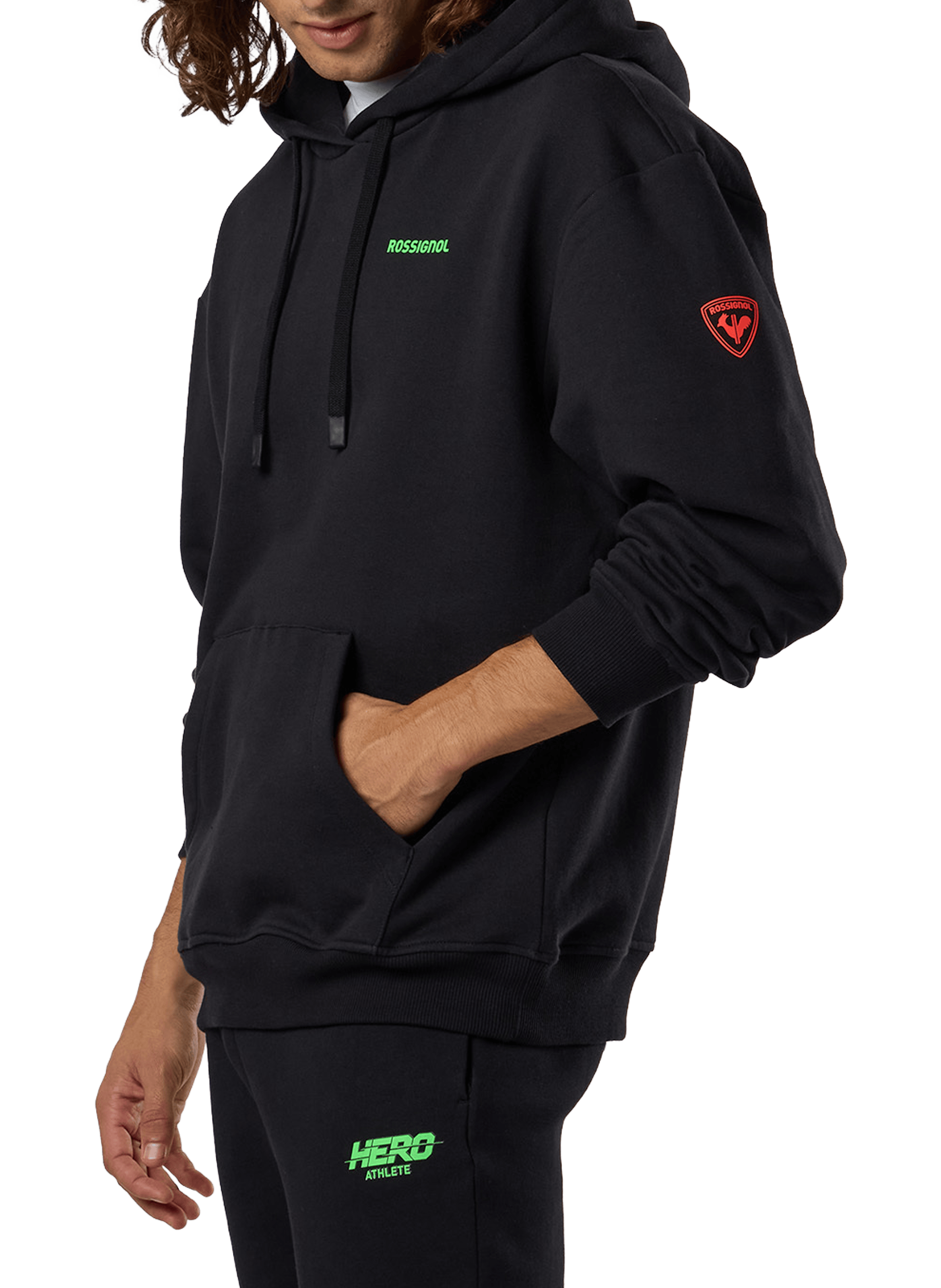 Sweat à capuche en coton ROSSIGNOL Noir