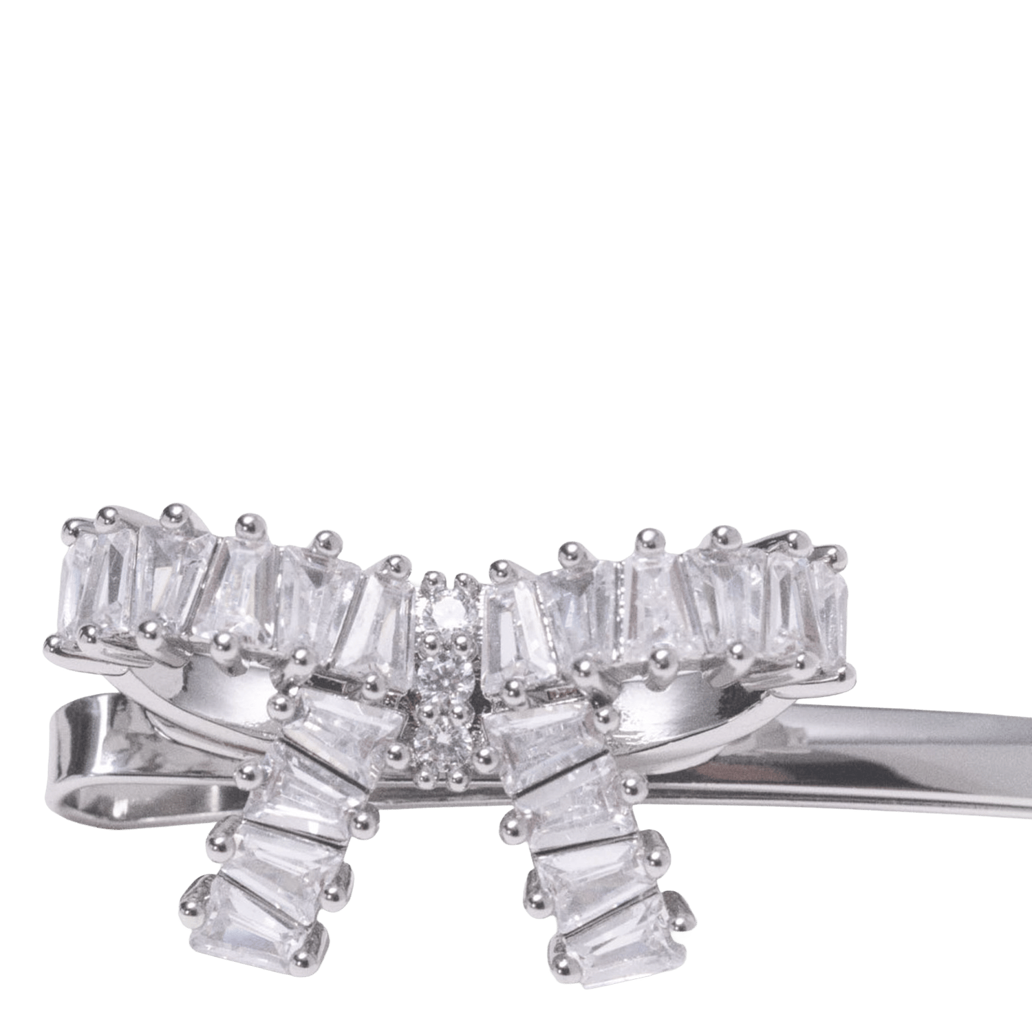 Barette nœud en strass MAJE Argent