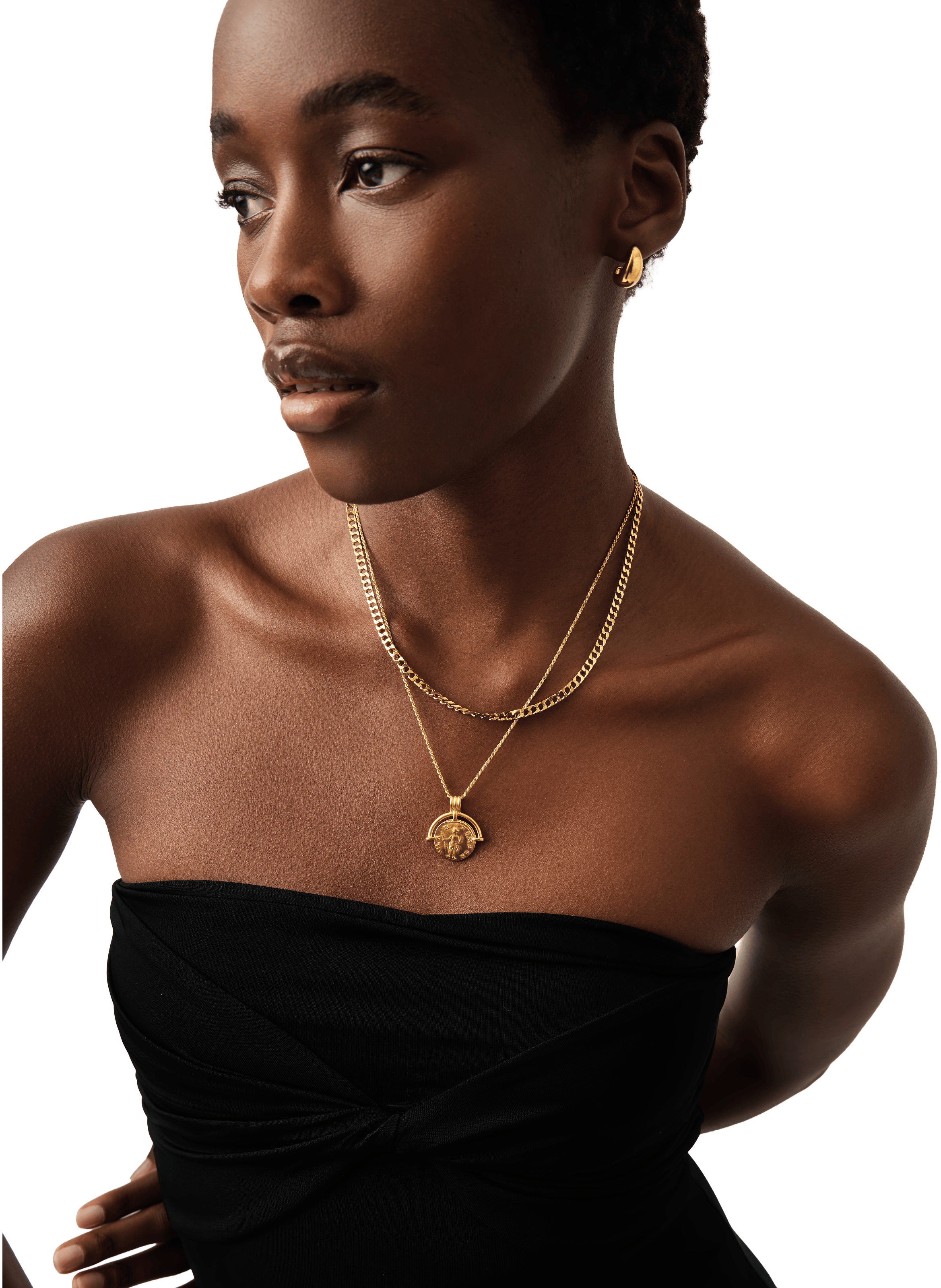 Collier Lucy William avec pendentif rond en laiton et plaqué or MISSOMA Doré