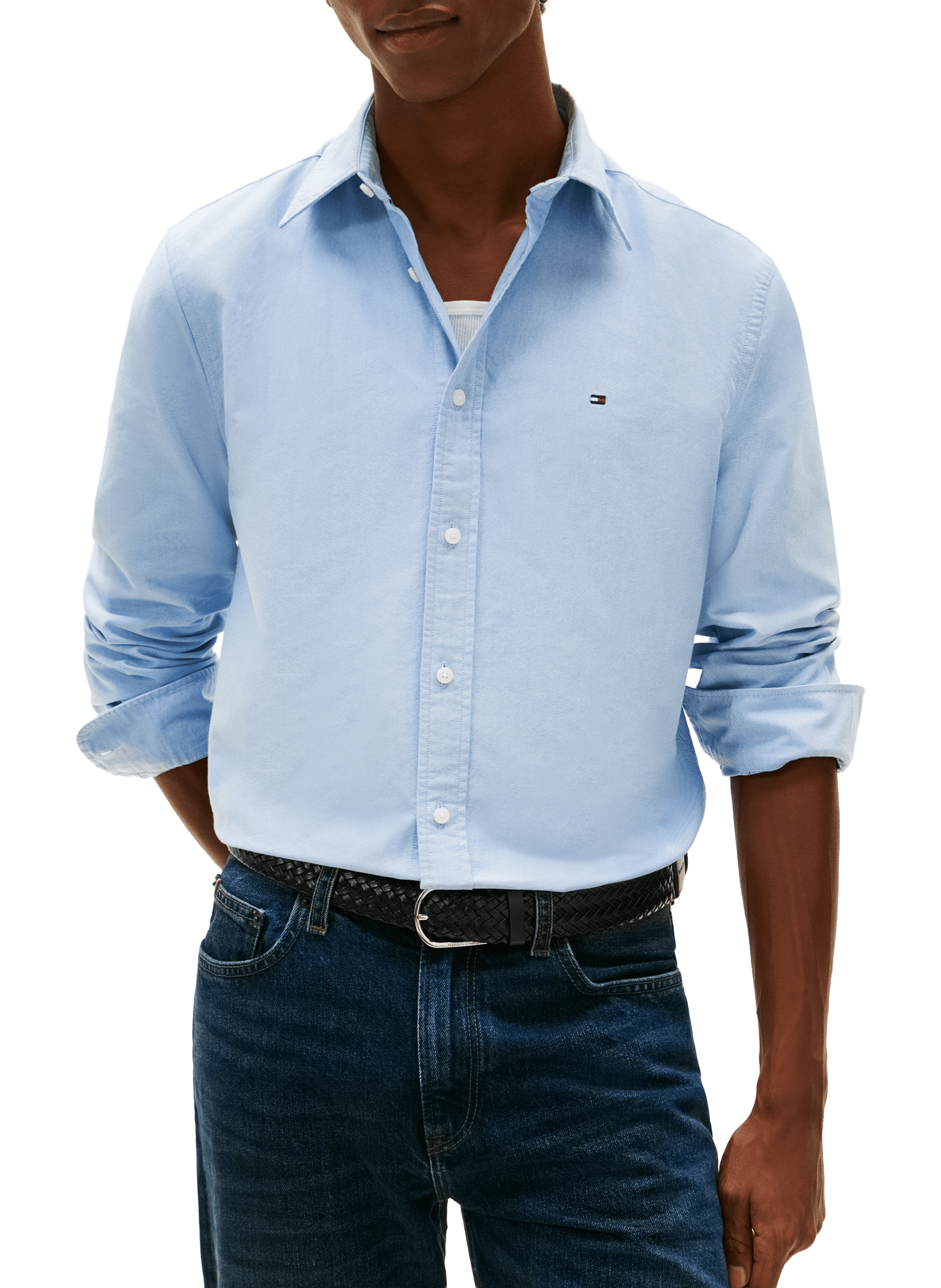 Chemise en coton TOMMY HILFIGER Bleu