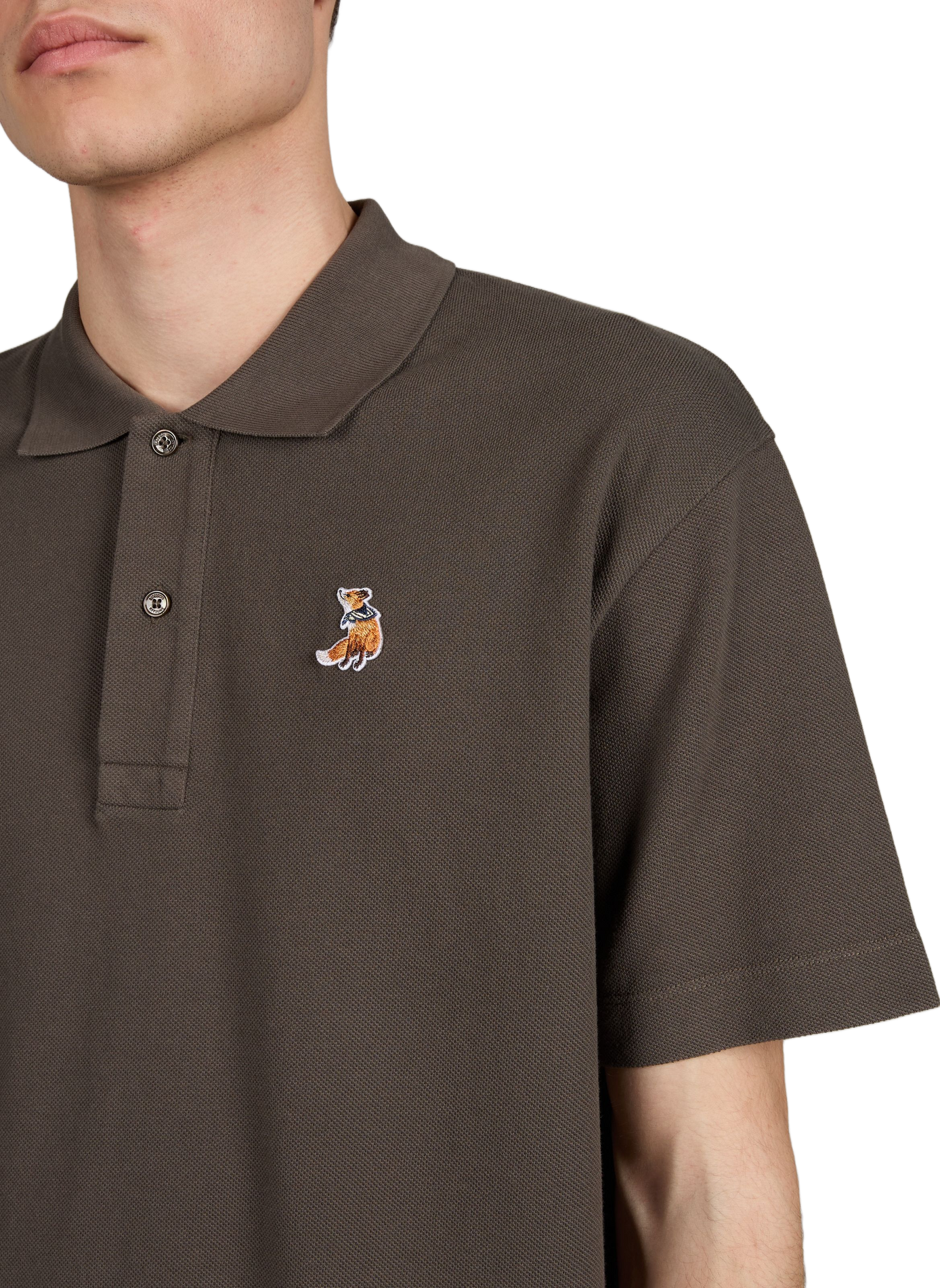 Cotton polo shirt MAISON KITSUNÉ Brown